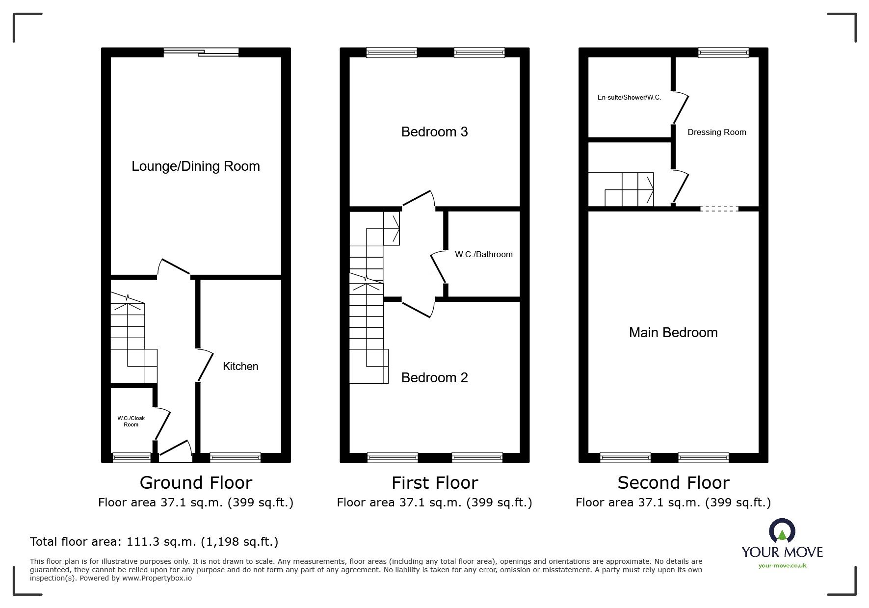 Floorplan of 3 bedroom Mid Terrace House to rent, Tiber Road, North Hykeham, Lincoln, LN6