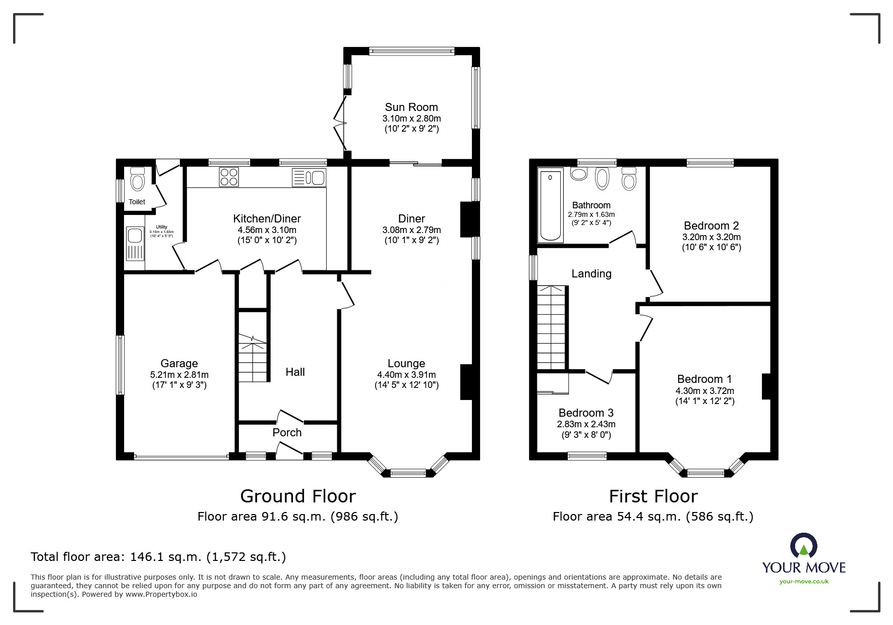 Floorplan of 3 bedroom Detached House for sale, Hykeham Road, Lincoln, Lincolnshire, LN6