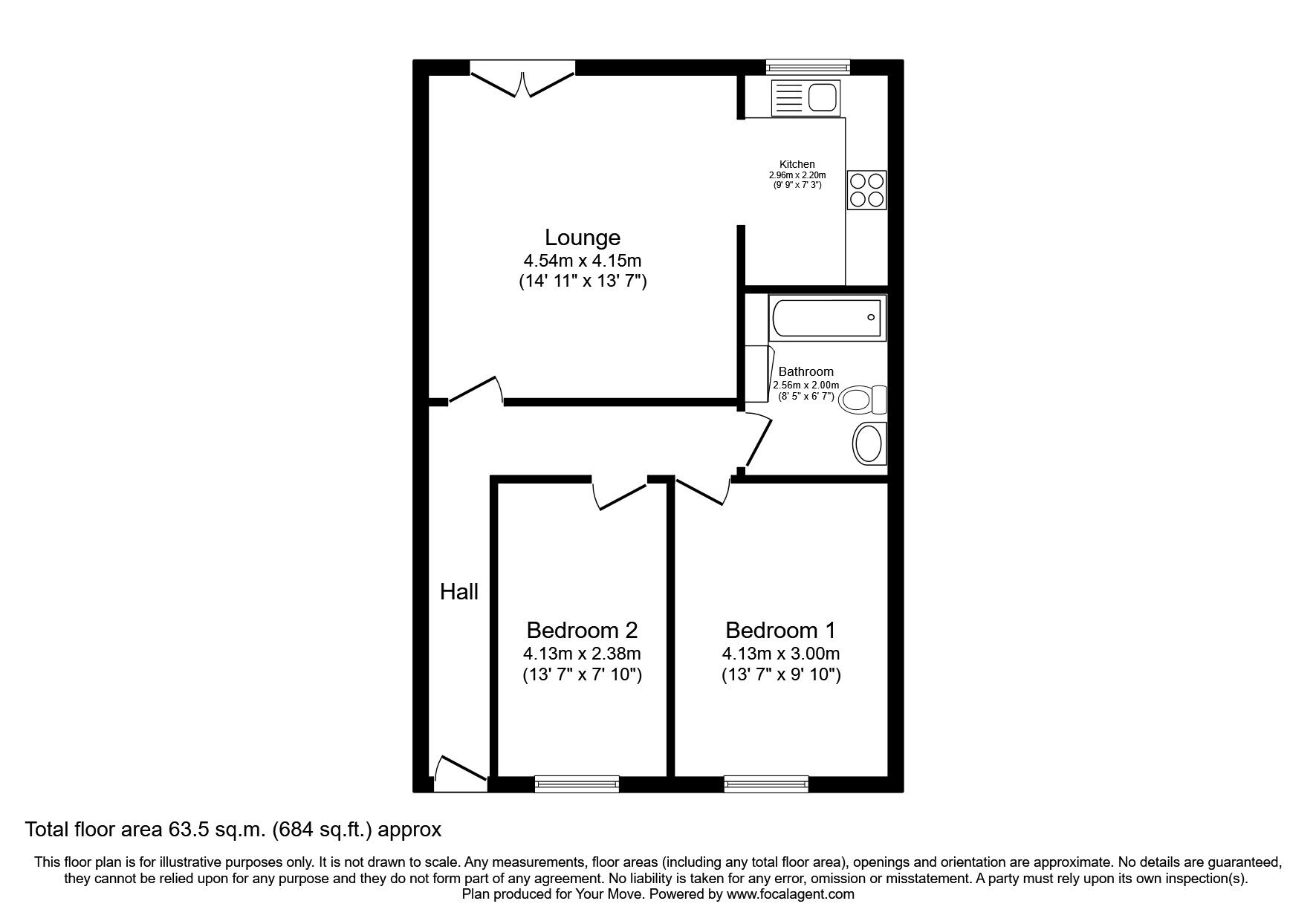 Floorplan of 2 bedroom  Flat for sale, Riverside Lawns, Peel Street, Lincolnshire, LN5