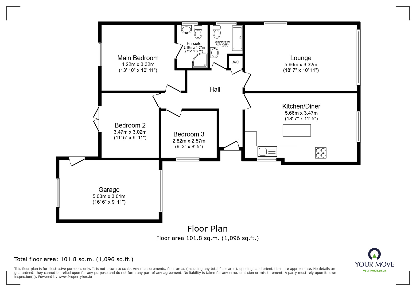 Floorplan of 3 bedroom Detached Bungalow for sale, Robertson Road, North Hykeham, Lincolnshire, LN6