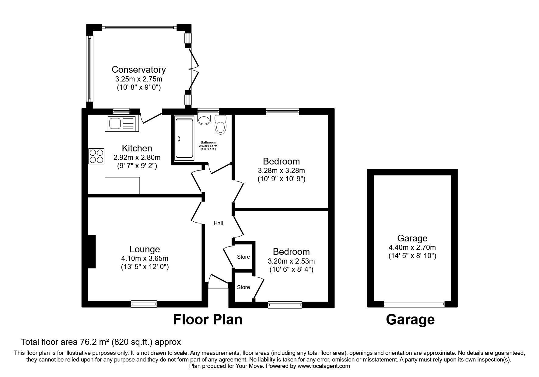 Floorplan of 2 bedroom Detached Bungalow for sale, St. Lawrence Drive, Bardney, Lincolnshire, LN3