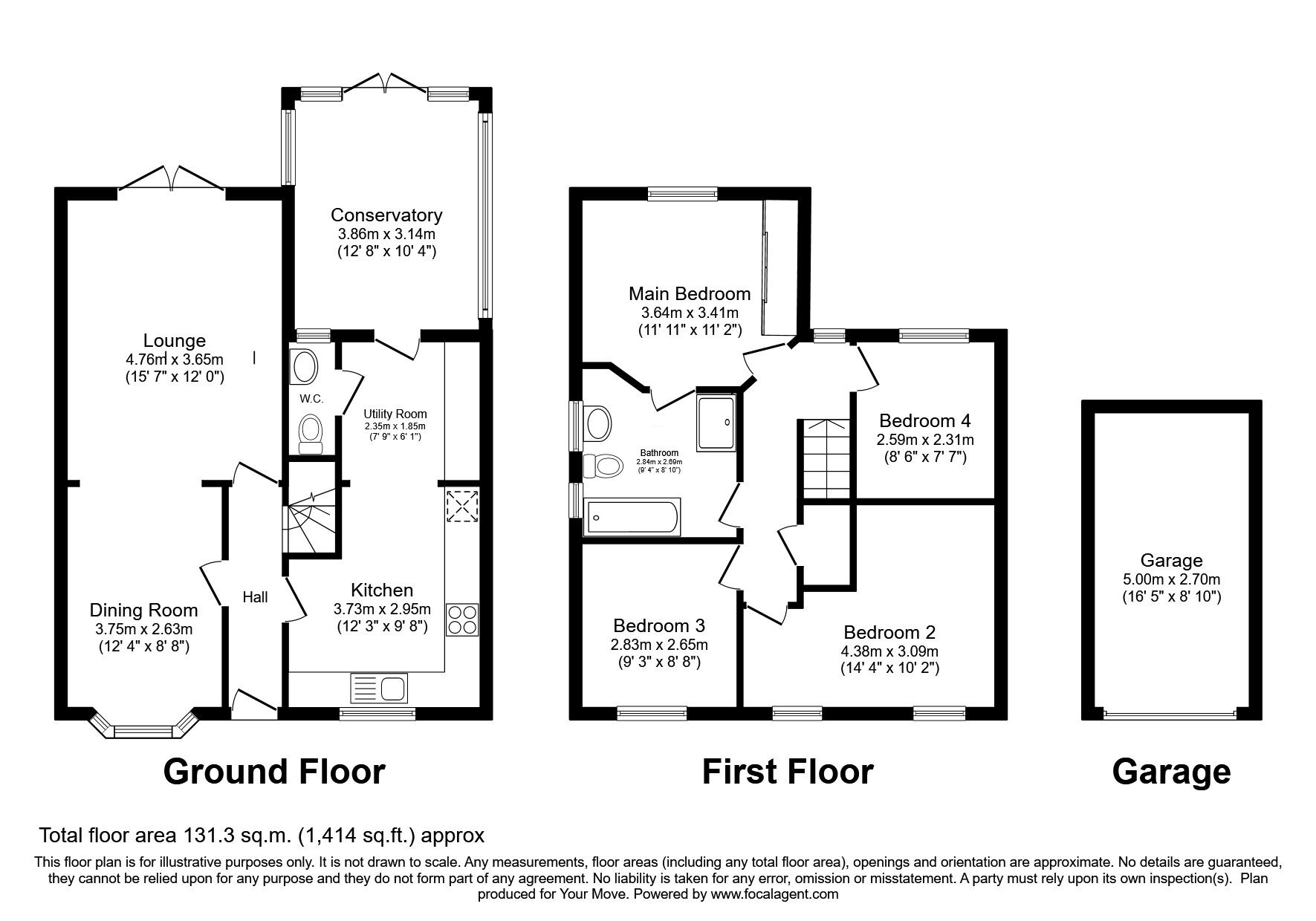 Floorplan of 4 bedroom Detached House for sale, Rivermead, Lincoln, Lincolnshire, LN6