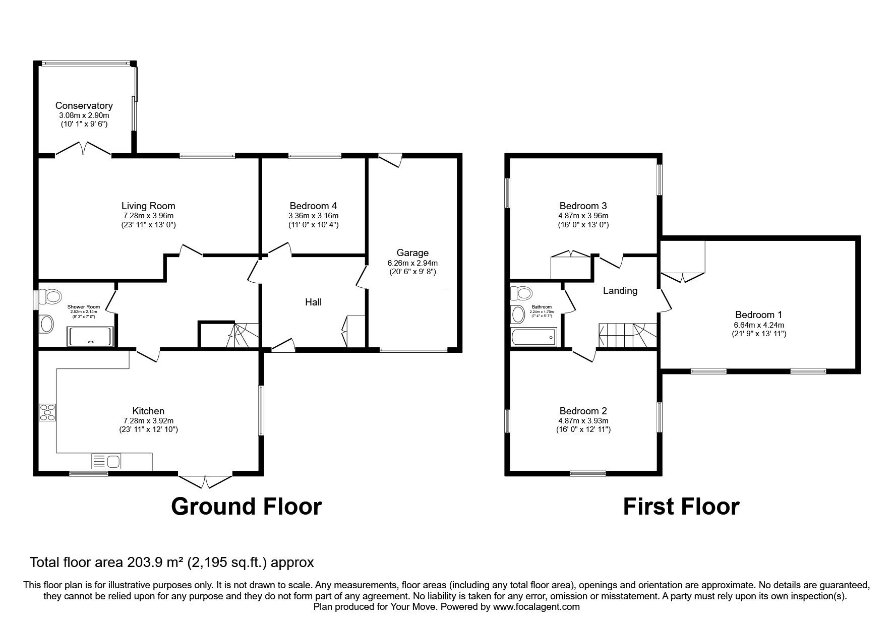 Floorplan of 4 bedroom Detached House for sale, Newark Road, South Hykeham, Lincolnshire, LN6