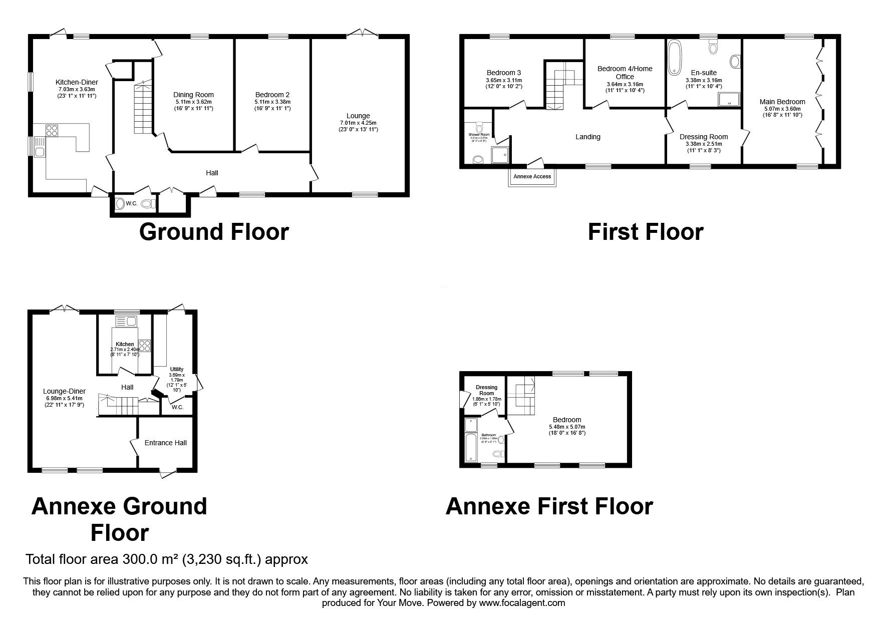 Floorplan of 5 bedroom Detached House for sale, Grantham Road, Waddington, Lincolnshire, LN5