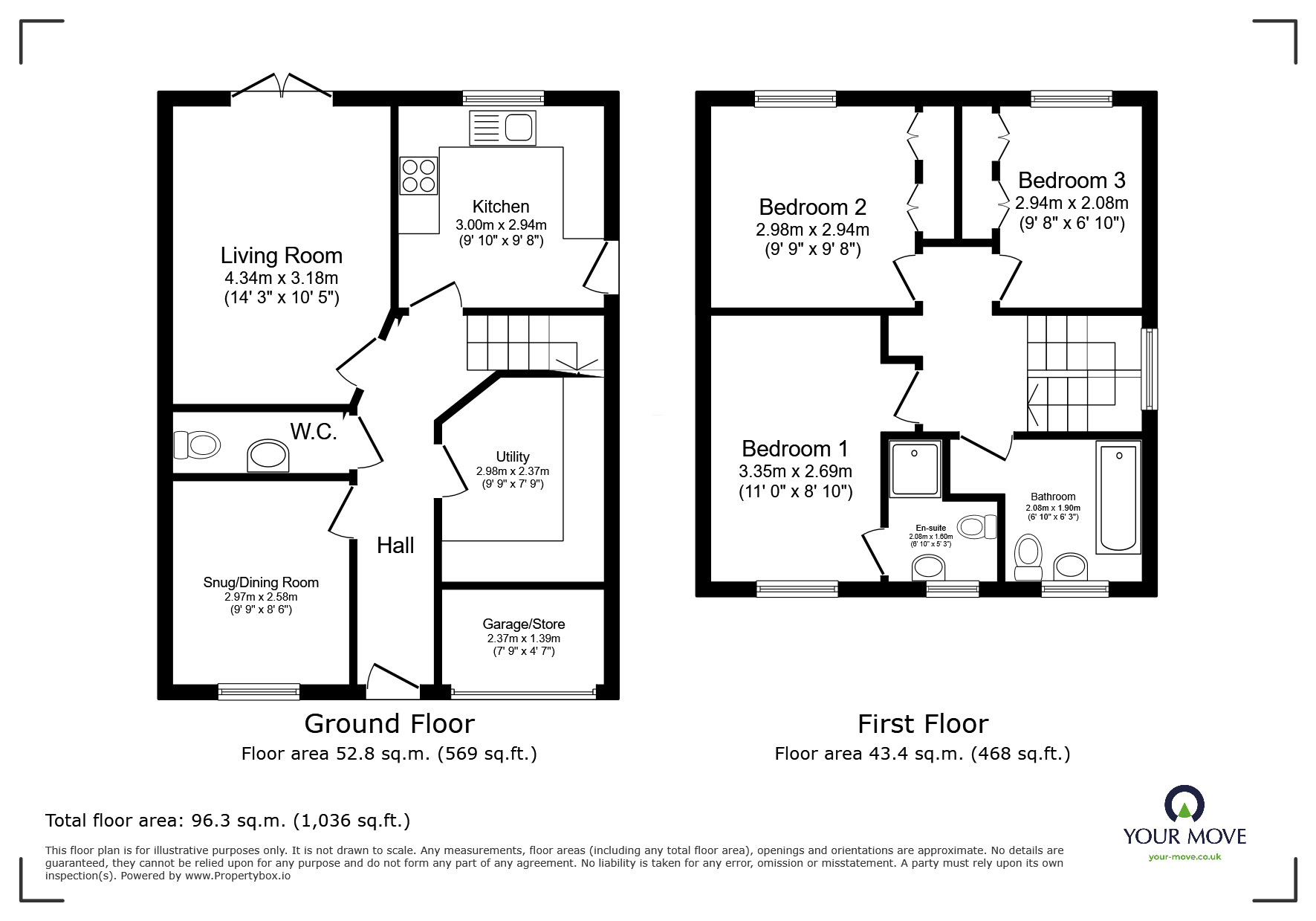 Floorplan of 3 bedroom Detached House for sale, Towers Close, Waddington, Lincolnshire, LN5