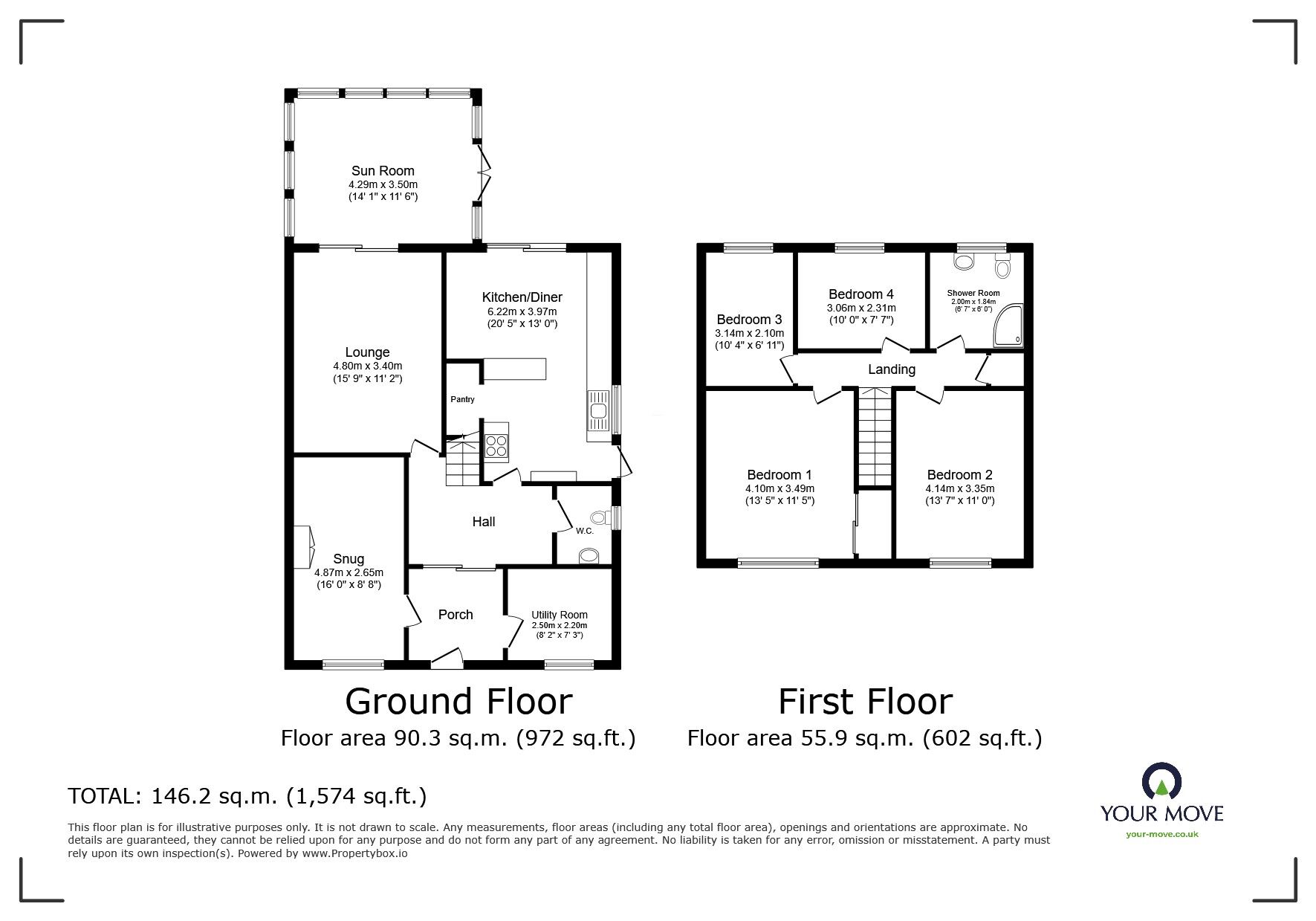 Floorplan of 4 bedroom Detached House for sale, Newhaven Drive, Lincoln, Lincolnshire, LN5