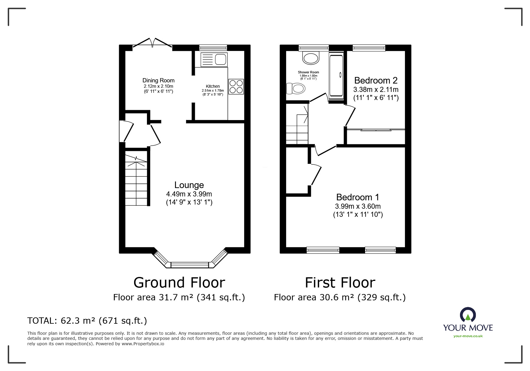 Floorplan of 2 bedroom Semi Detached House for sale, Stenigot Road, Lincoln, Lincolnshire, LN6