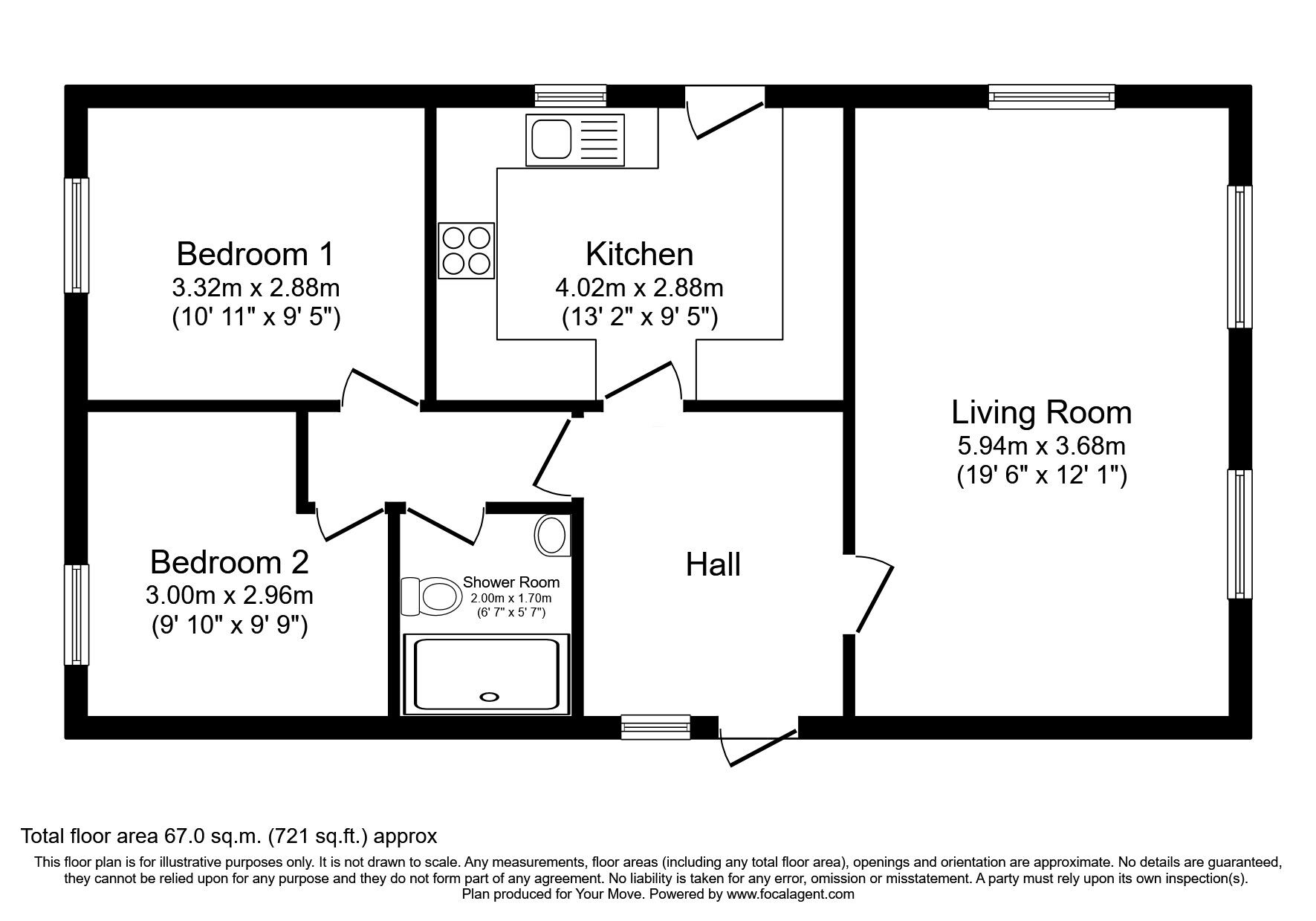 Floorplan of 2 bedroom Detached Property for sale, Astral Way, Beckhead Park, Lincoln, LN6