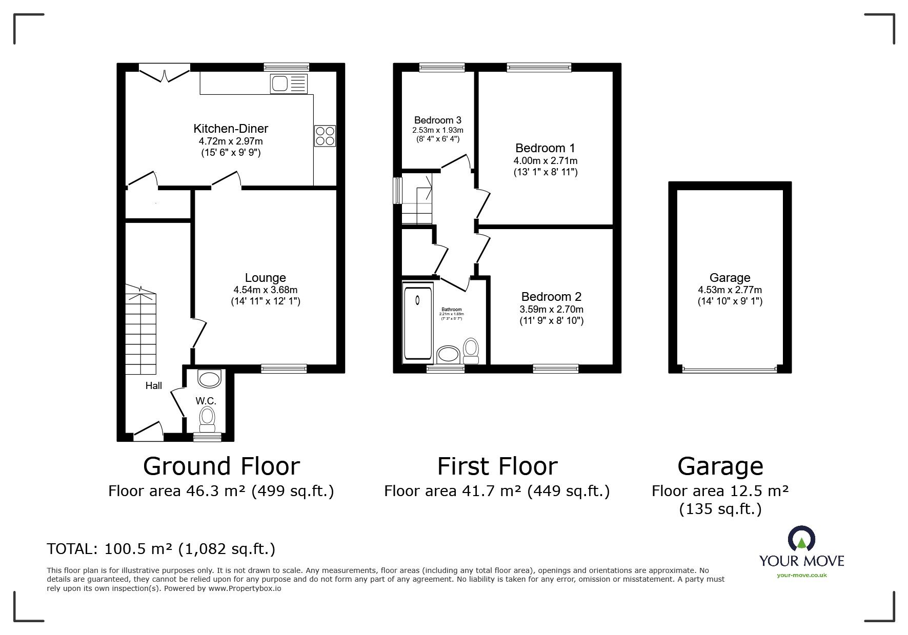 Floorplan of 3 bedroom Semi Detached House for sale, Rosedale Close, Cherry Willingham, Lincolnshire, LN3
