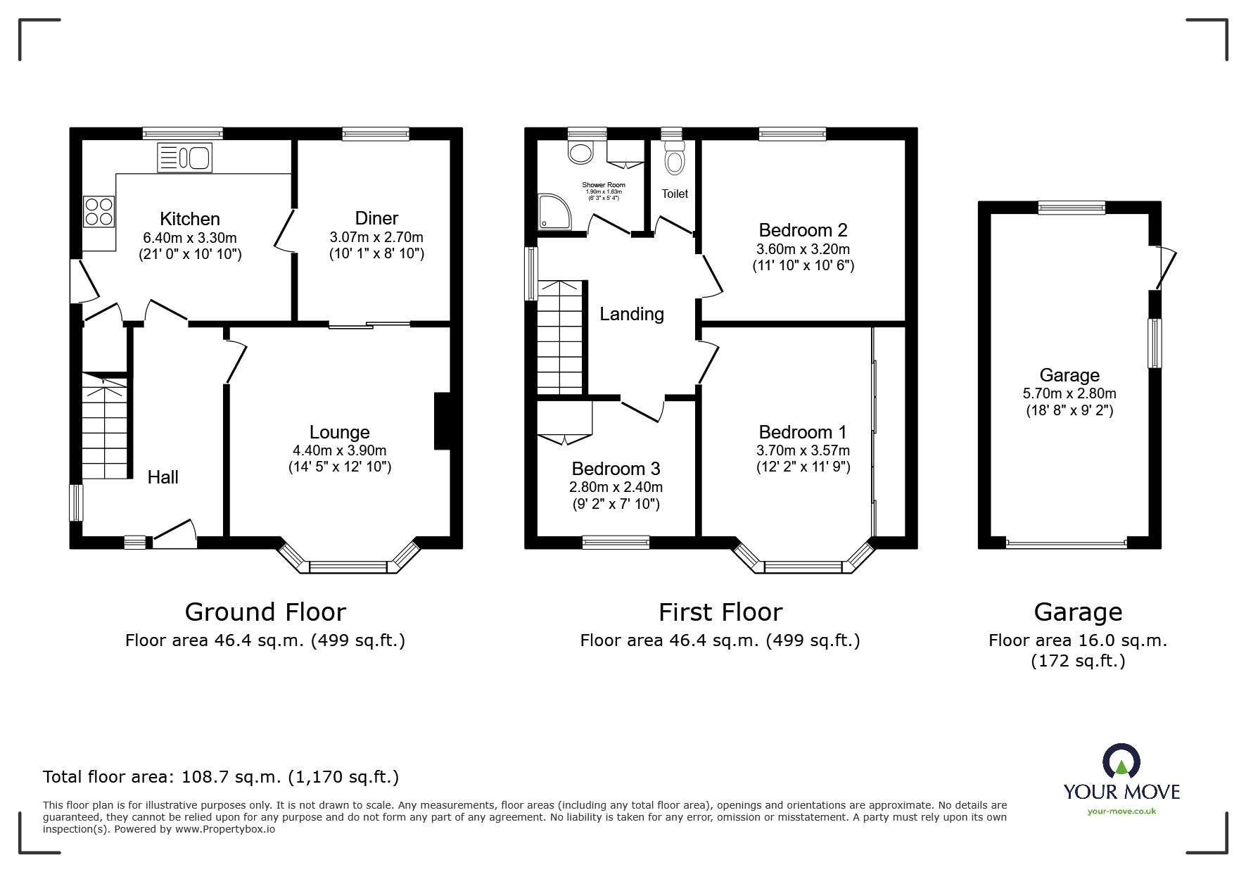 Floorplan of 3 bedroom Semi Detached House for sale, Filey Close, North Hykeham, Lincolnshire, LN6