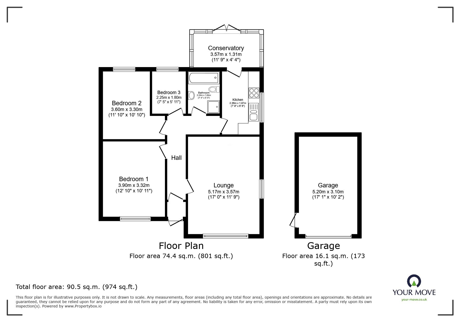 Floorplan of 3 bedroom Detached Bungalow for sale, St. Hughs Drive, North Hykeham, Lincolnshire, LN6