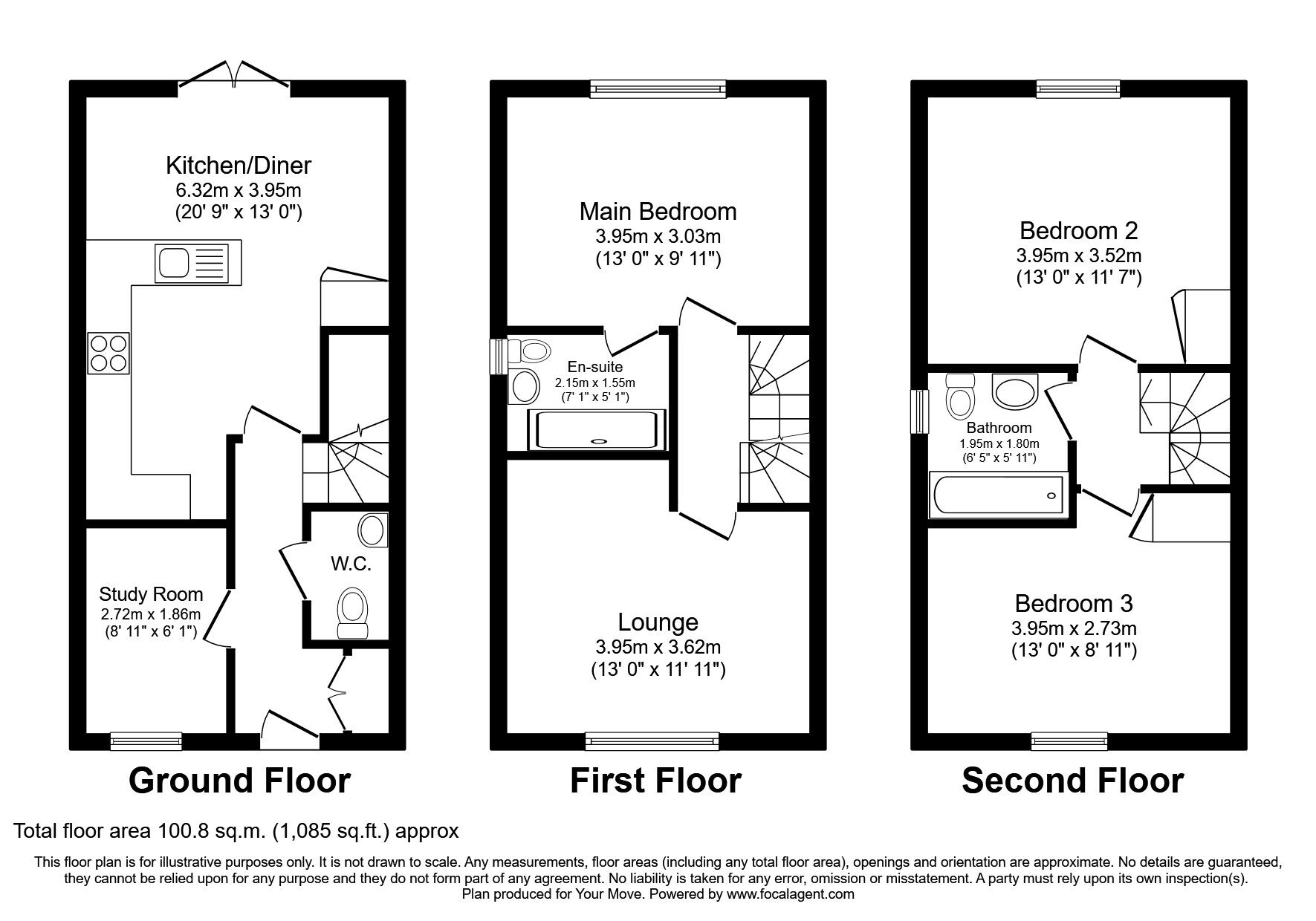 Floorplan of 4 bedroom Semi Detached House for sale, Brutus Court, North Hykeham, Lincolnshire, LN6