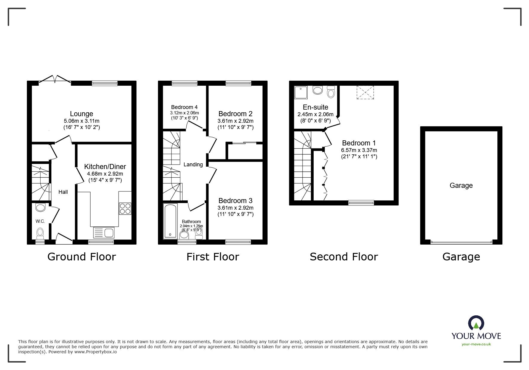 Floorplan of 4 bedroom Detached House for sale, Mettam Road, Waddington, Lincolnshire,, LN5