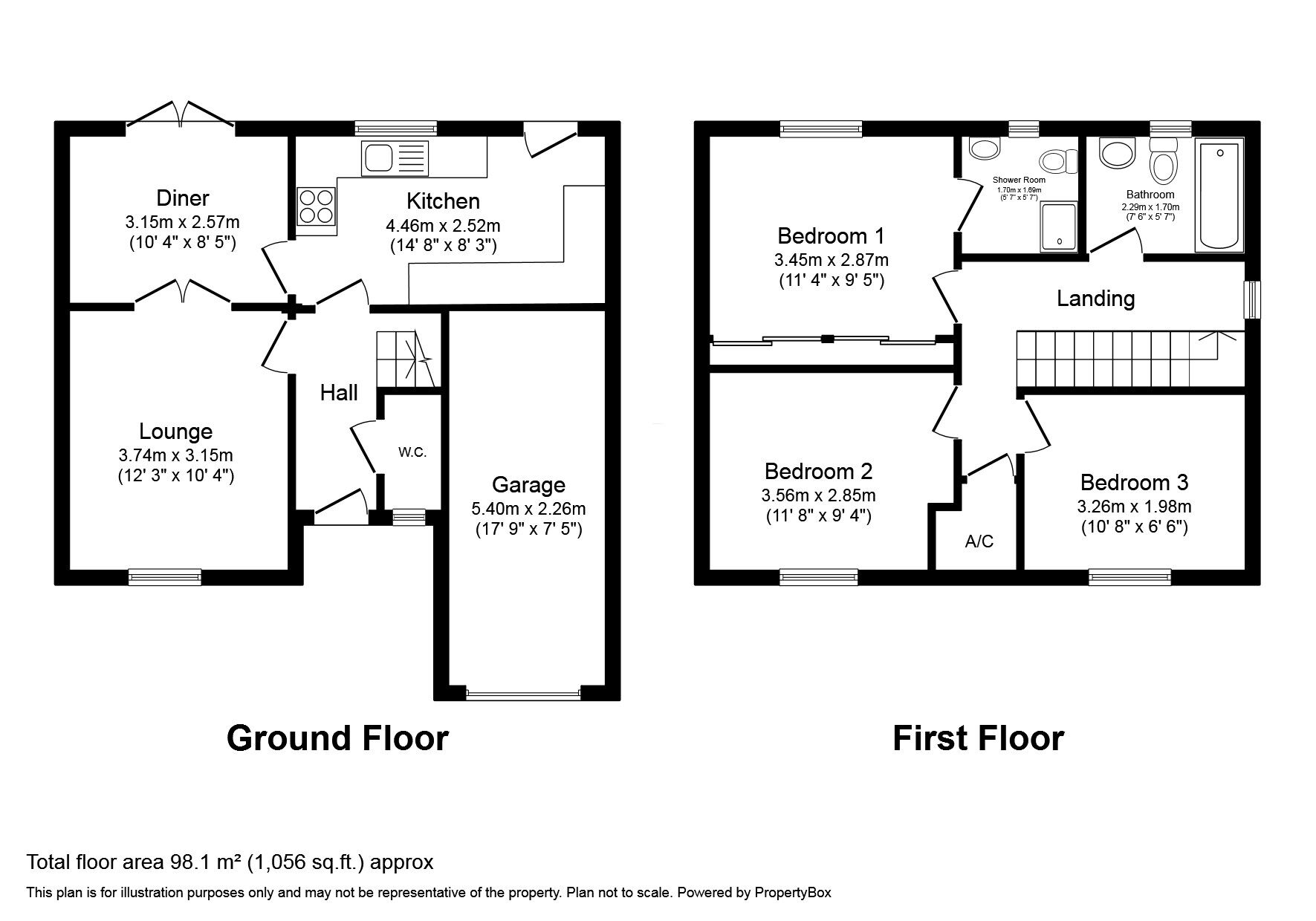 Floorplan of 3 bedroom Detached House for sale, Rookery Close, Witham St. Hughs, Lincolnshire, LN6