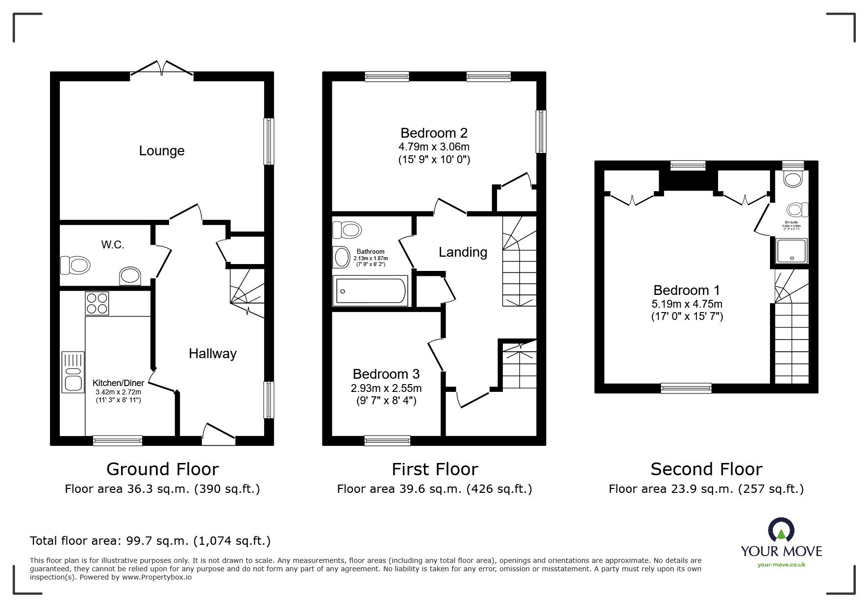 Floorplan of 3 bedroom Mid Terrace House for sale, Fleetwood Road, Waddington, Lincolnshire, LN5