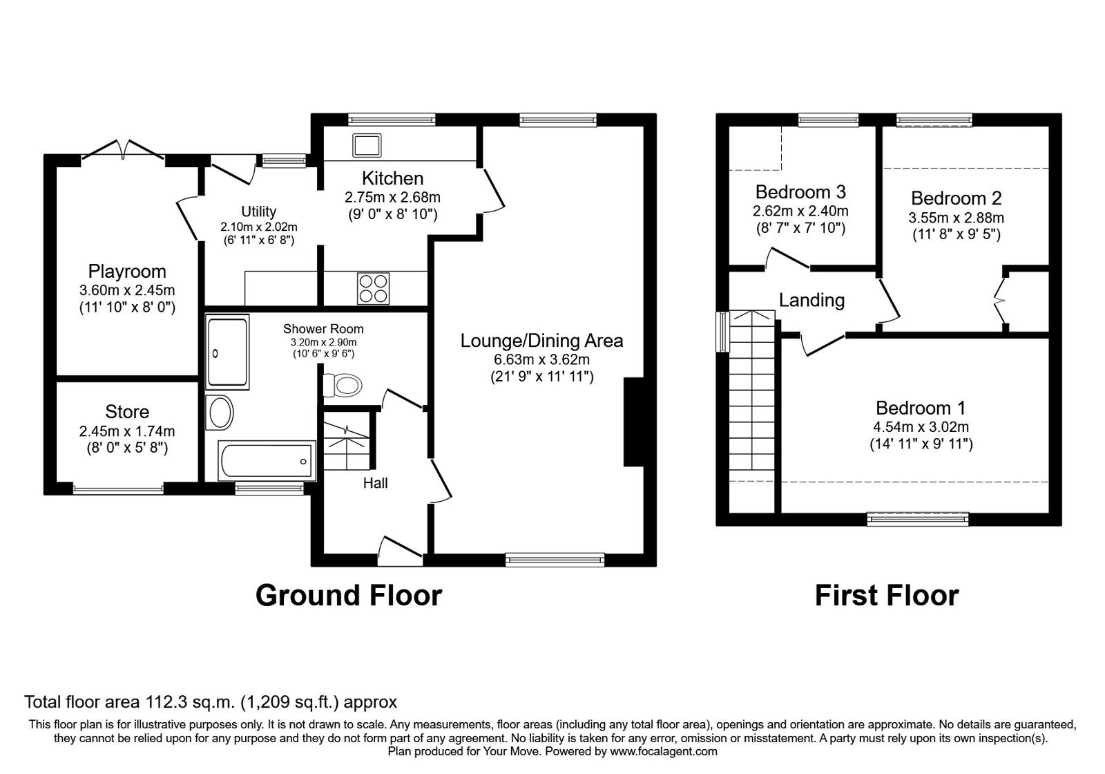 Floorplan of 3 bedroom Semi Detached House for sale, Leyburn Road, Lincoln, Lincolnshire, LN6