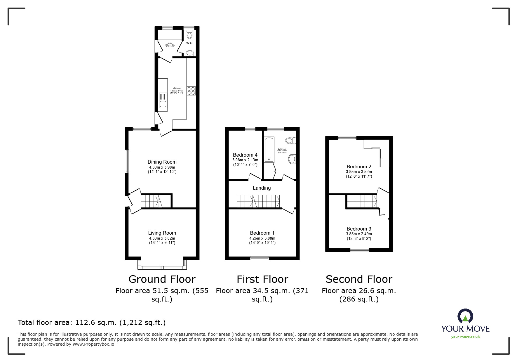 Floorplan of 4 bedroom Semi Detached House for sale, Station Road, North Hykeham, Lincolnshire, LN6