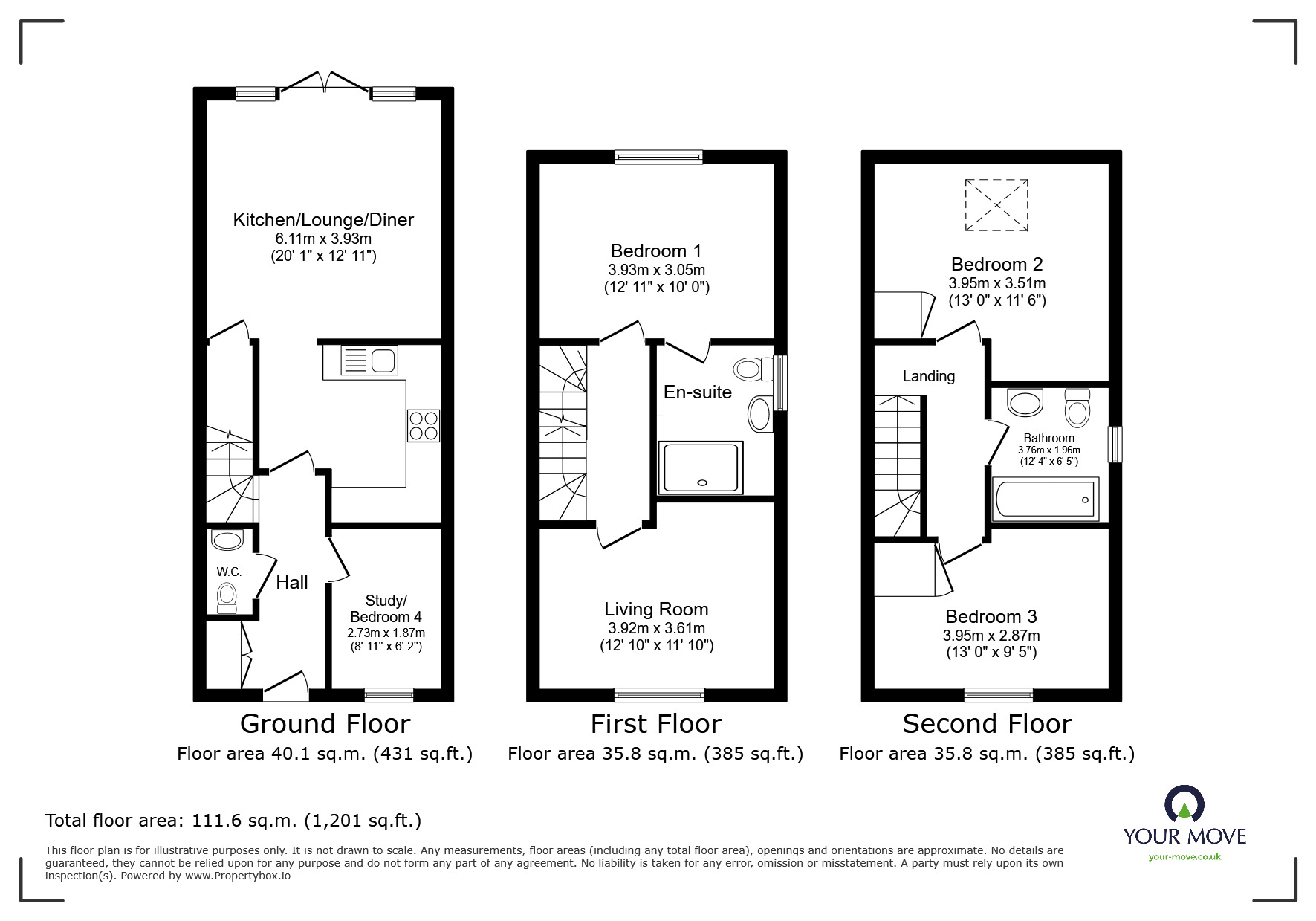 Floorplan of 4 bedroom Semi Detached House for sale, Brutus Court, North Hykeham, Lincolnshire, LN6
