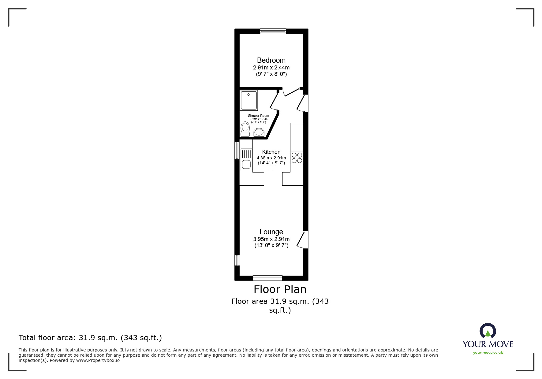 Floorplan of 1 bedroom Detached Property for sale, Nene Park, Beckhead Park, Lincoln, LN6