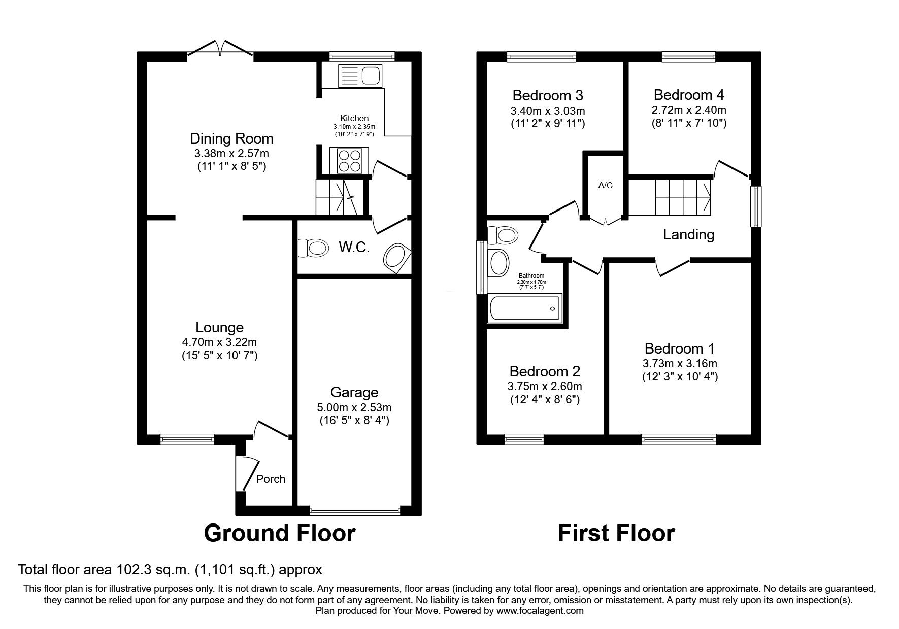 Floorplan of 4 bedroom Detached House for sale, Newhaven Drive, Lincoln, Lincolnshire, LN5
