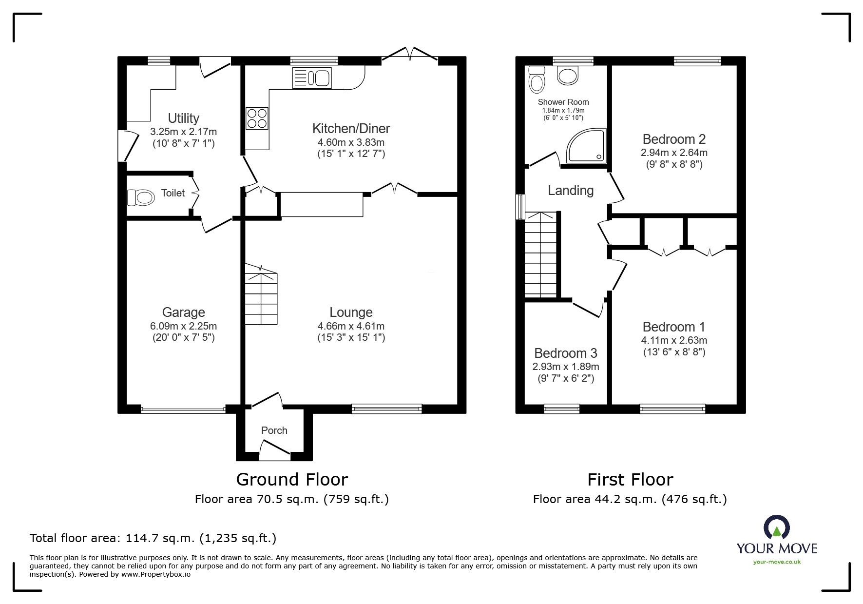 Floorplan of 3 bedroom Detached House for sale, Syston Grove, Lincoln, Lincolnshire, LN5