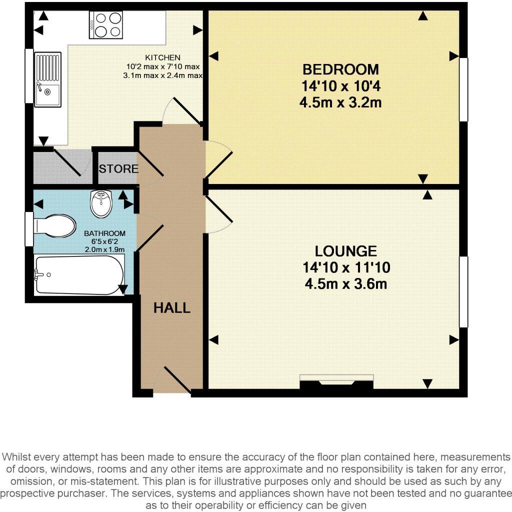 Floorplan of 1 bedroom  Flat to rent, Caesar Road, North Hykeham, Lincolnshire, LN6