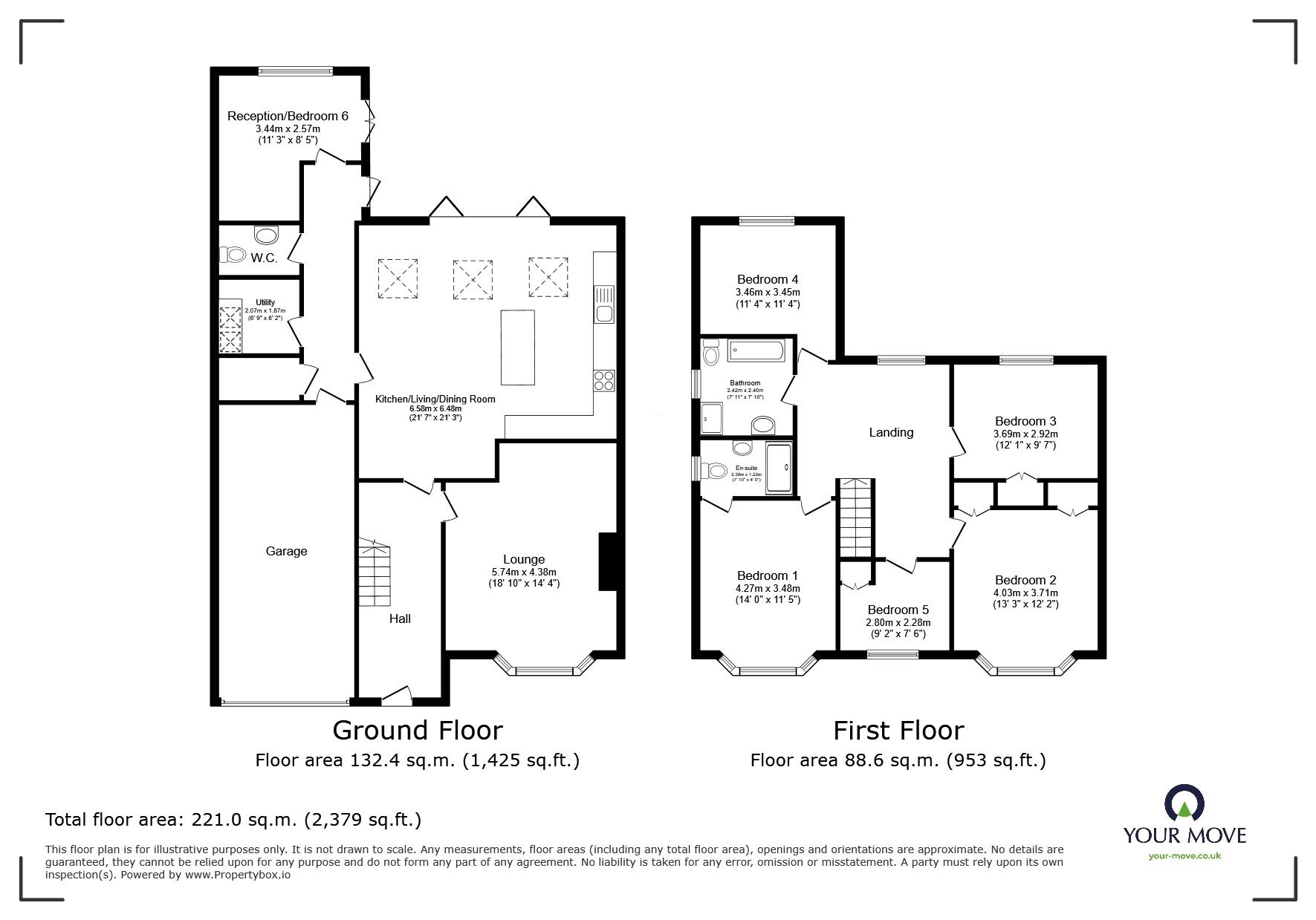 Floorplan of 5 bedroom Detached House for sale, Hykeham Road, Lincoln, Lincolnshire, LN6