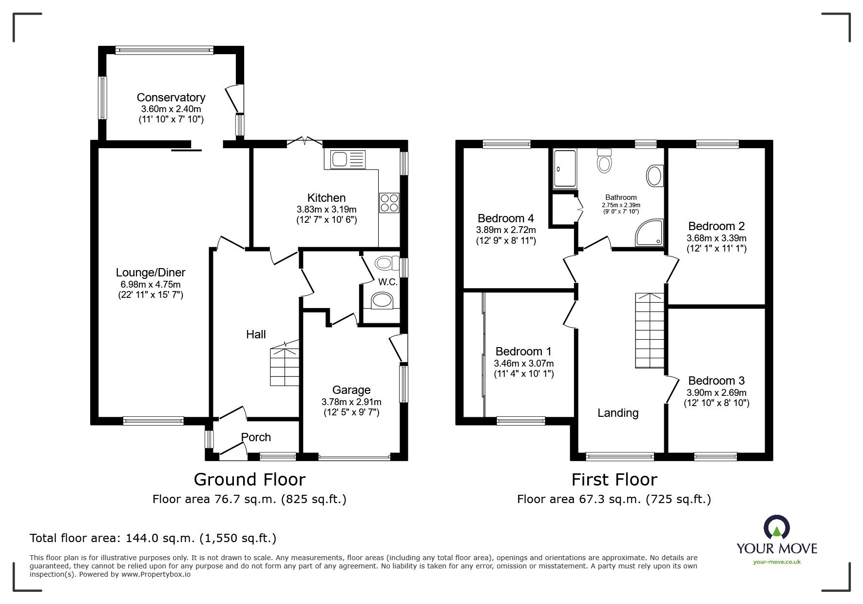 Floorplan of 4 bedroom Detached House for sale, Constance Avenue, Lincoln, Lincolnshire, LN6