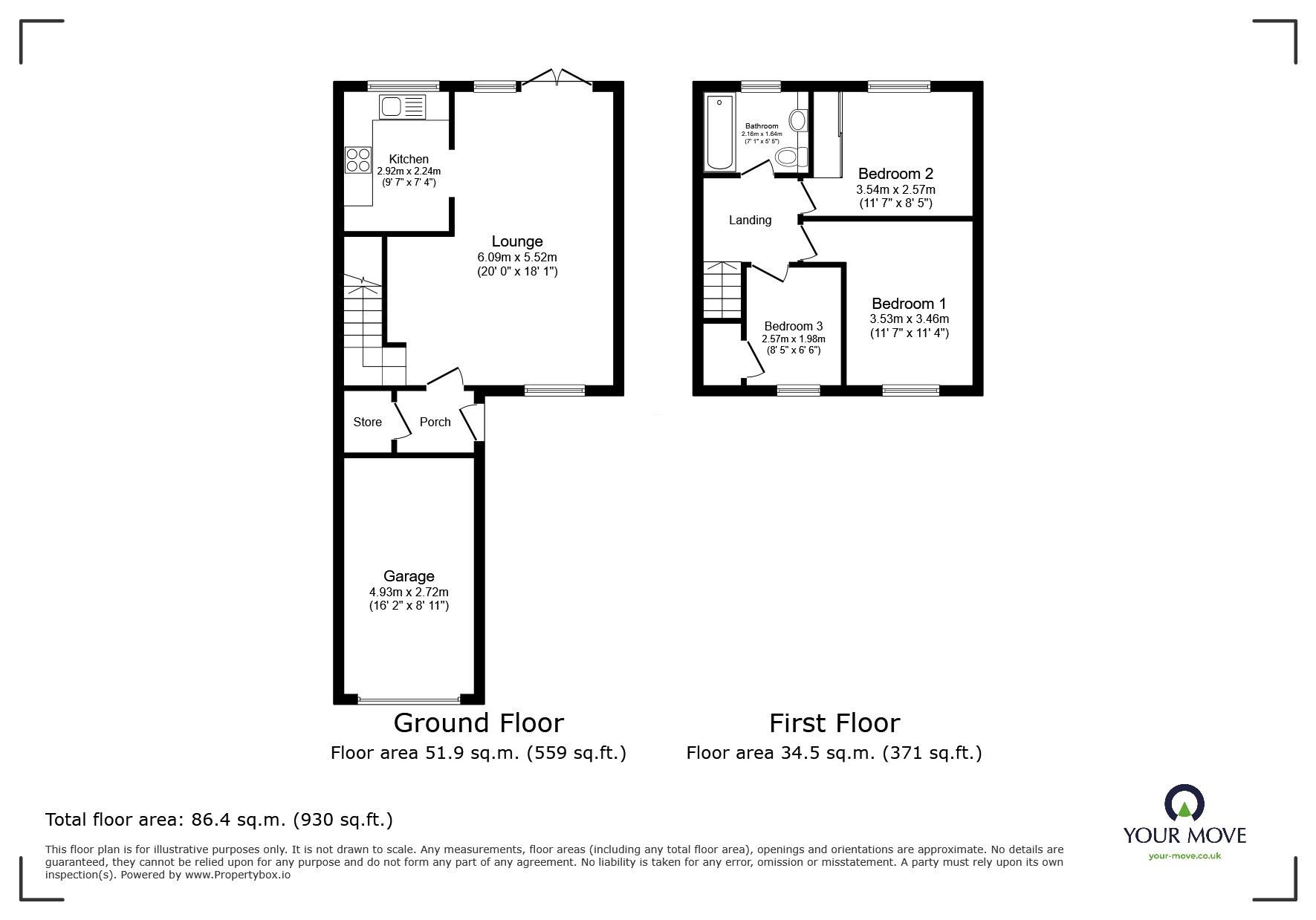 Floorplan of 3 bedroom Semi Detached House for sale, Maple Close, Lincoln, Lincolnshire, LN5
