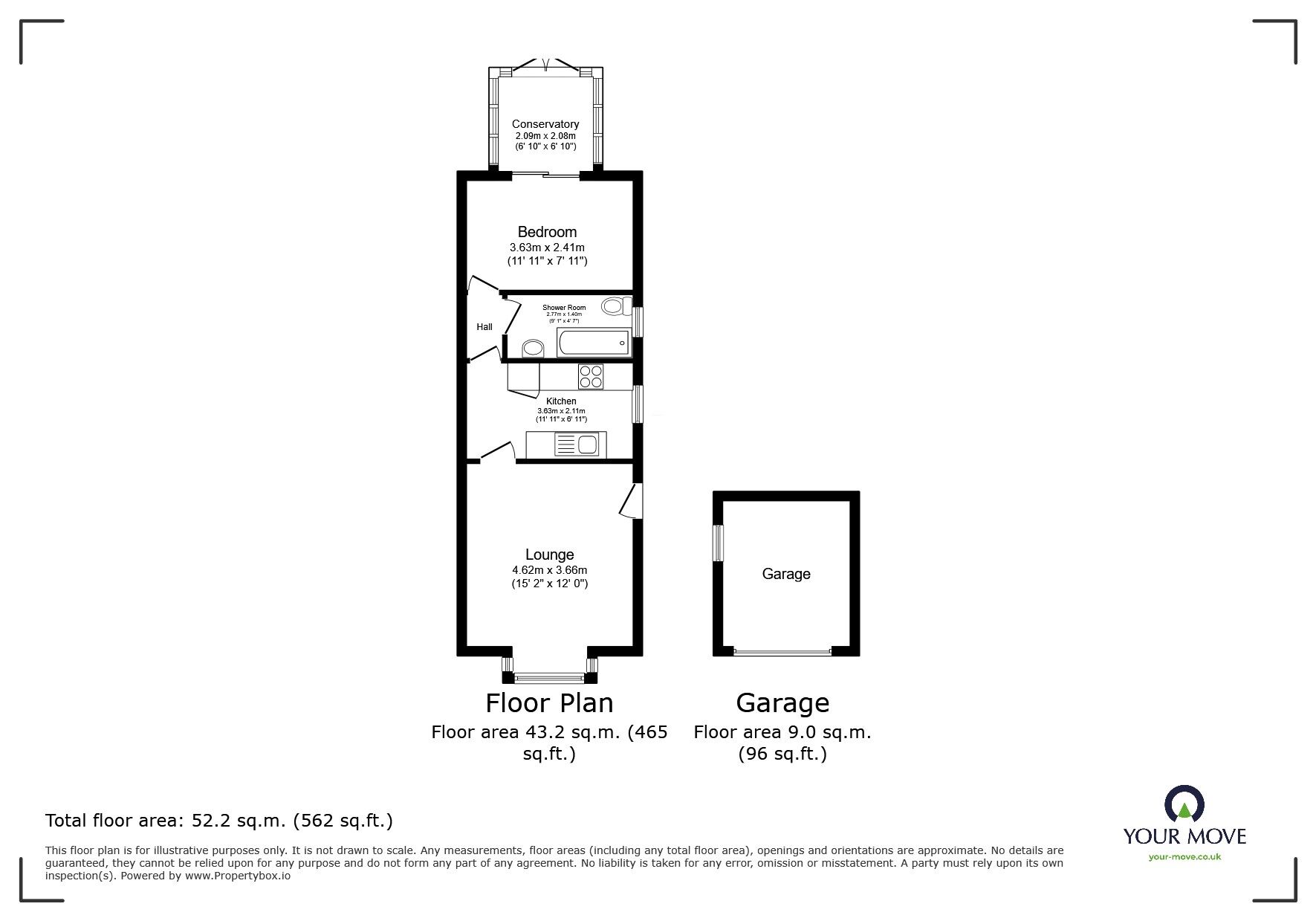 Floorplan of 1 bedroom Semi Detached Bungalow for sale, Snetterton Close, Lincoln, Lincolnshire, LN6