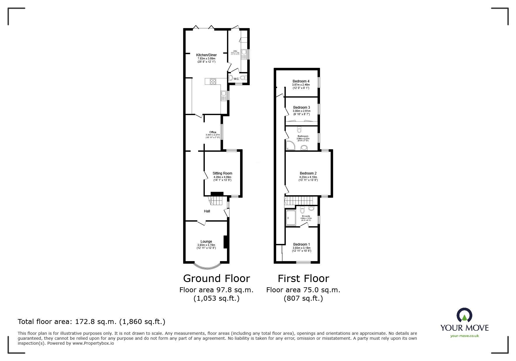 Floorplan of 4 bedroom Semi Detached House for sale, Doddington Road, Lincoln, Lincolnshire, LN6