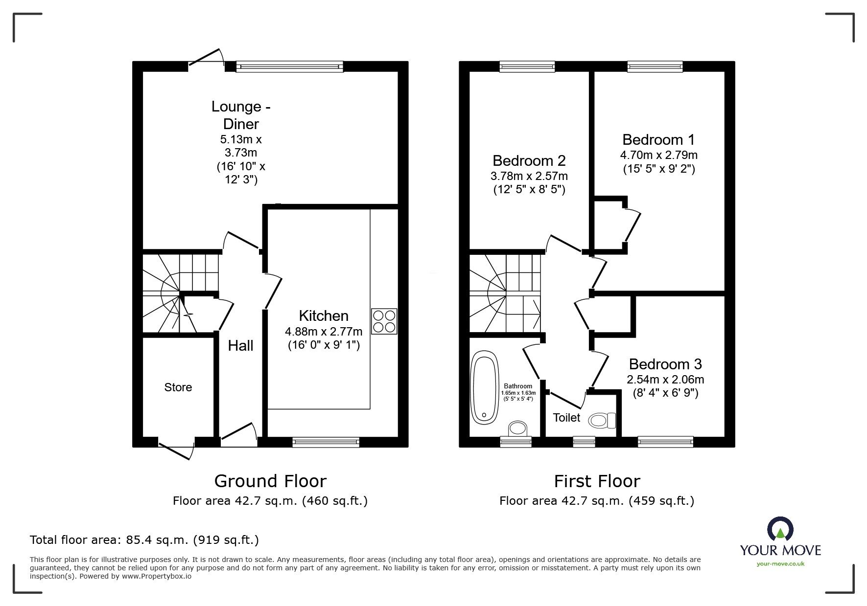 Floorplan of 3 bedroom Semi Detached House for sale, Hutson Drive, North Hykeham, Lincolnshire, LN6
