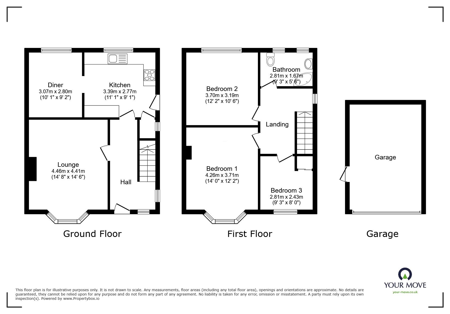 Floorplan of 3 bedroom Semi Detached House for sale, Ripley Drive, North Hykeham, Lincolnshire, LN6