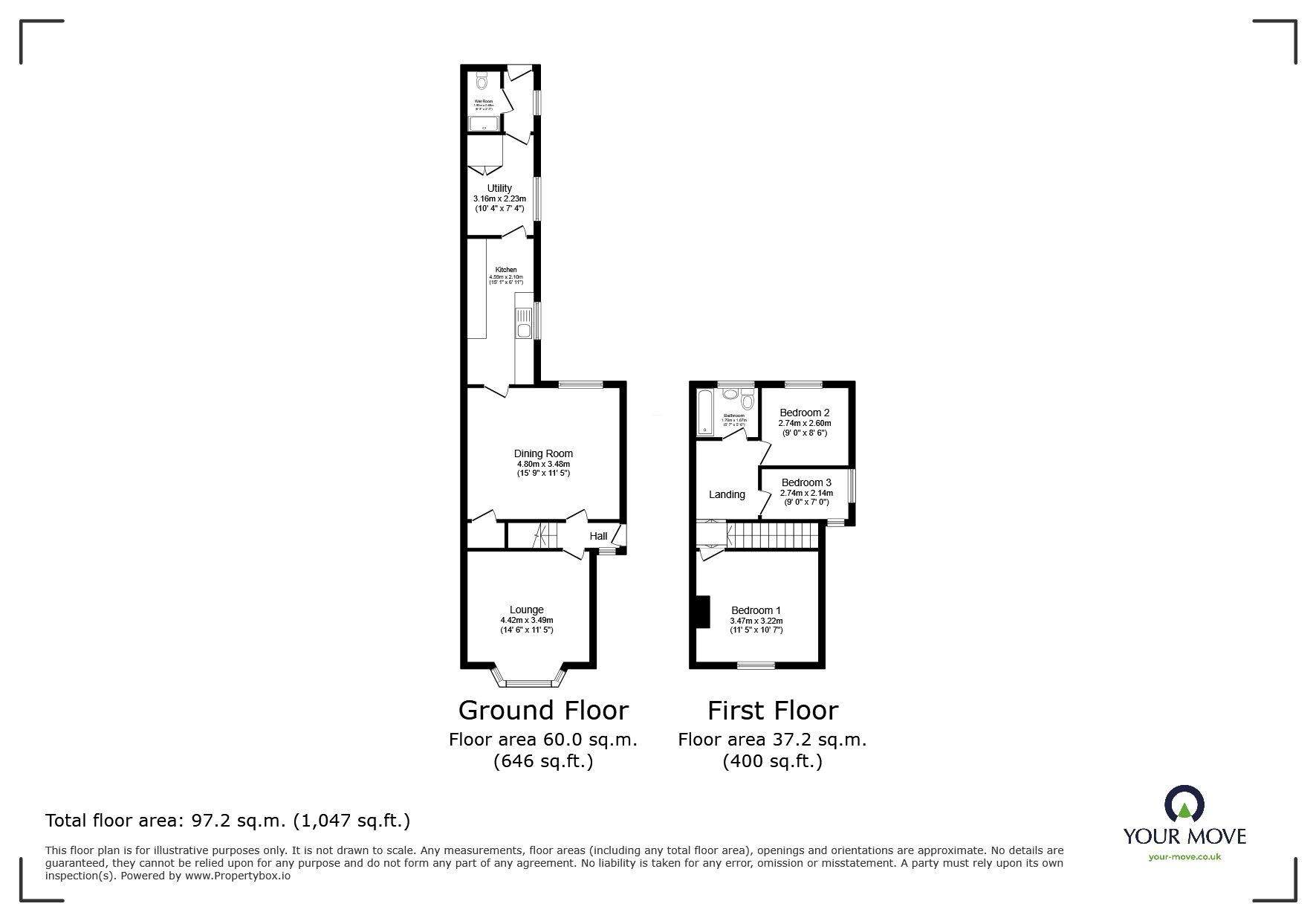 Floorplan of 3 bedroom Semi Detached House for sale, Doddington Road, Lincoln, Lincolnshire, LN6