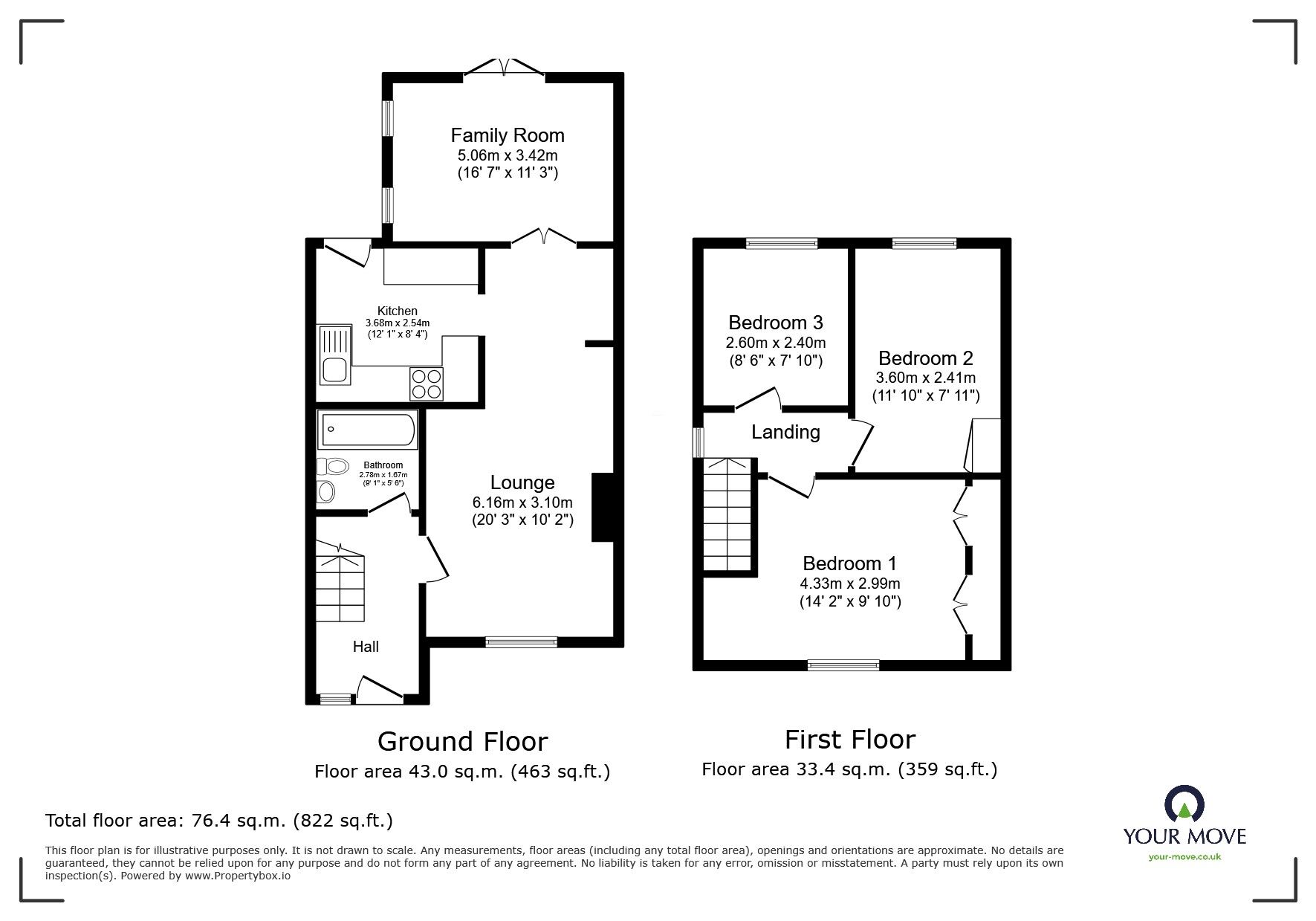 Floorplan of 3 bedroom Semi Detached House for sale, Chestnut Road, North Hykeham, Lincolnshire, LN6