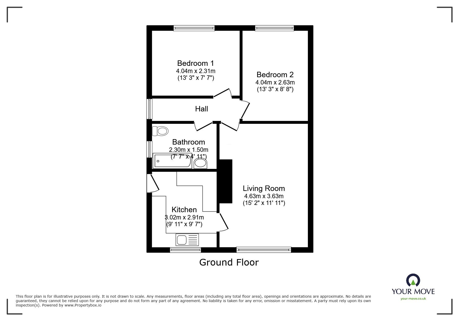 Floorplan of 2 bedroom Detached Bungalow for sale, Minster Drive, Cherry Willingham, Lincolnshire, LN3