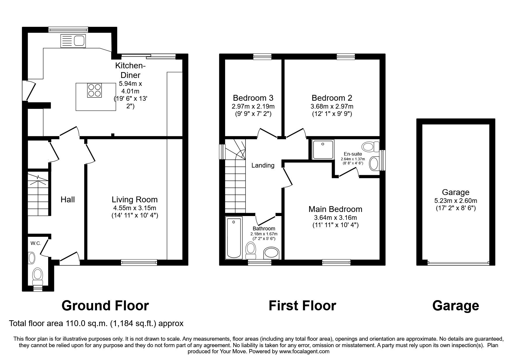 Floorplan of 3 bedroom Detached House for sale, Cambrian Way, North Hykeham, Lincolnshire, LN6