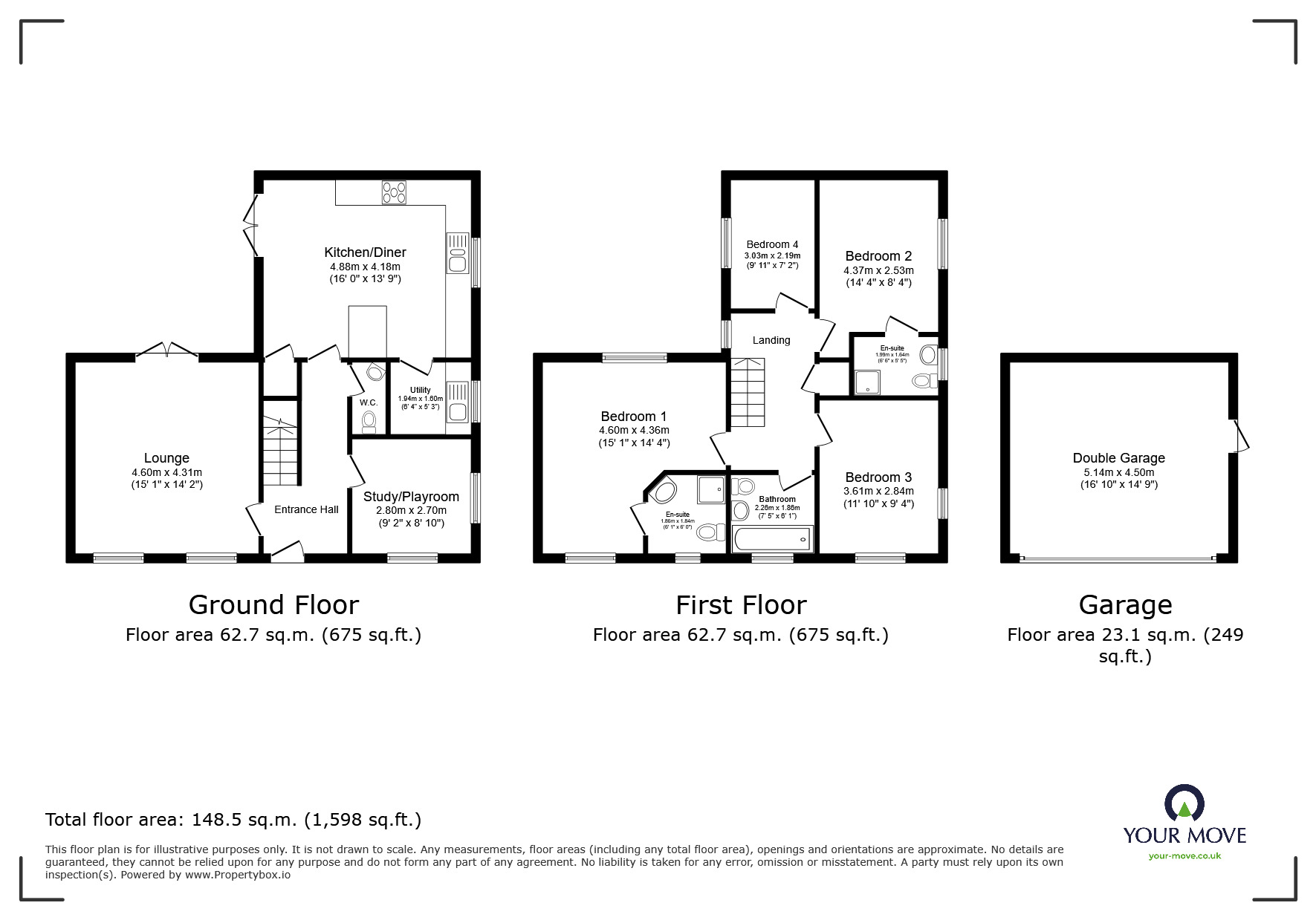 Floorplan of 4 bedroom Detached House for sale, Cole Avenue, Waddington, Lincolnshire, LN5