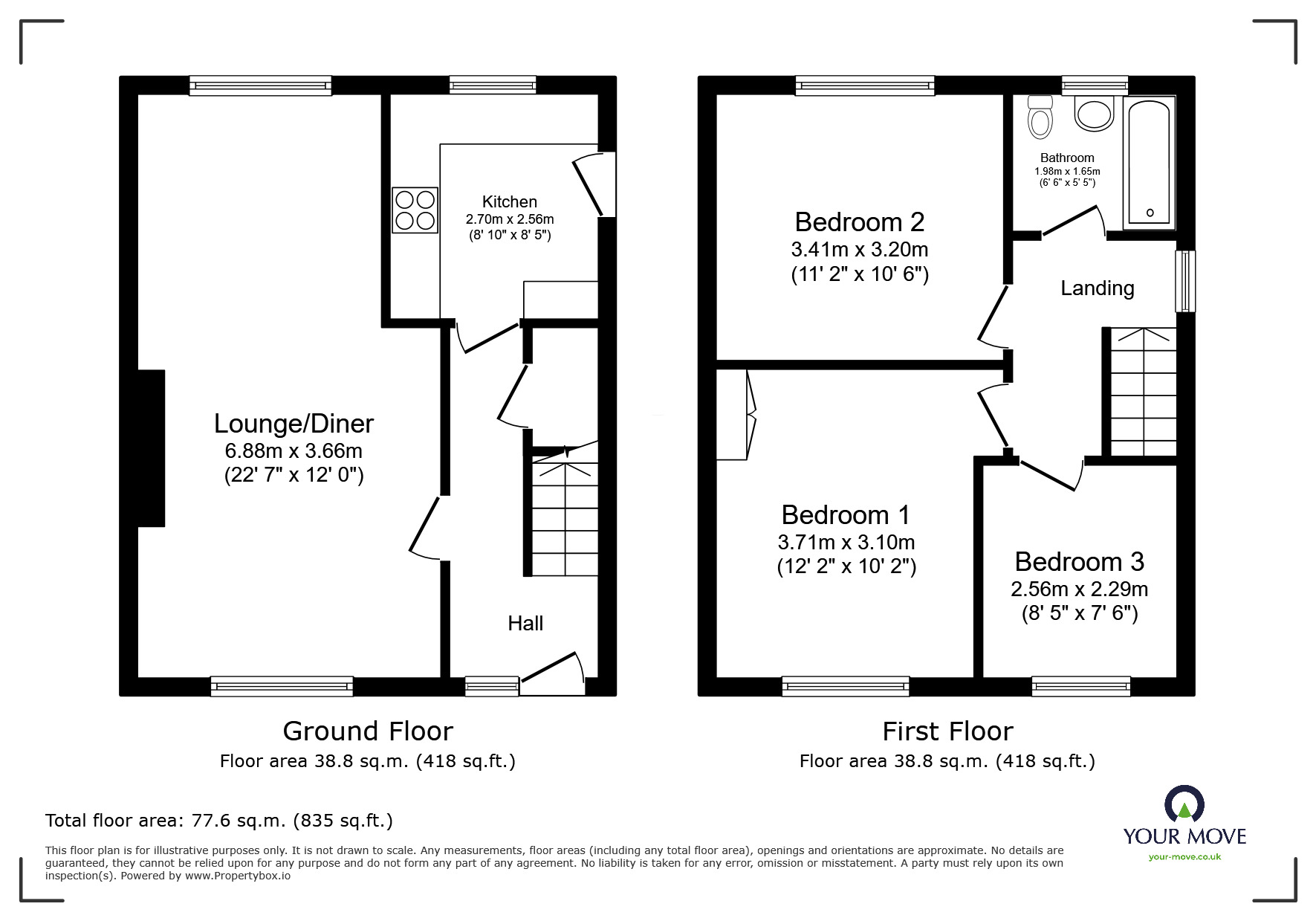 Floorplan of 3 bedroom Semi Detached House for sale, Wallis Avenue, Lincoln, Lincolnshire, LN6
