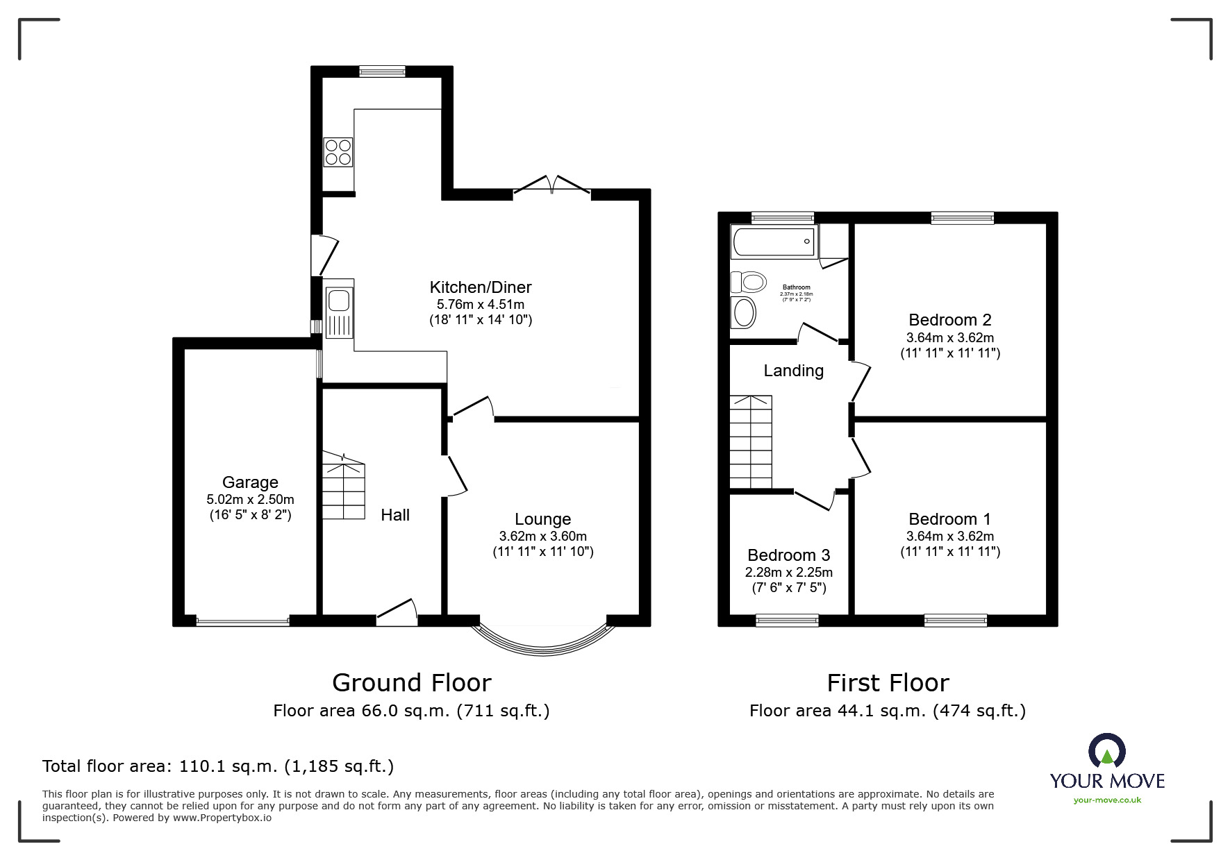 Floorplan of 3 bedroom Semi Detached House for sale, Lincoln Road, North Hykeham, Lincolnshire, LN6