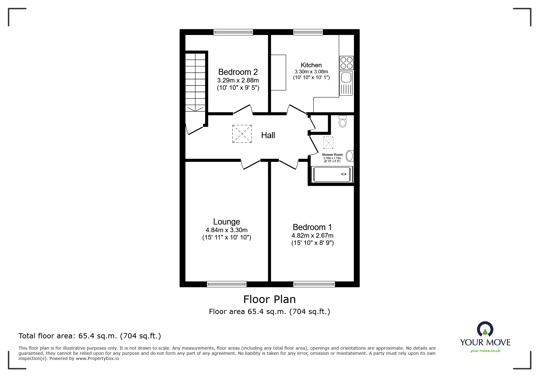 Floorplan of 2 bedroom Flat for sale, Redwood Drive, Lincoln, Lincolnshire, LN5