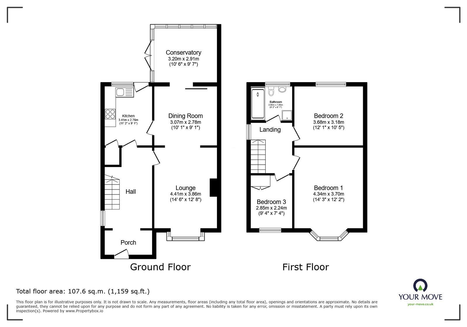 Floorplan of 3 bedroom Semi Detached House for sale, Branston Close, Lincoln, Lincolnshire, LN6