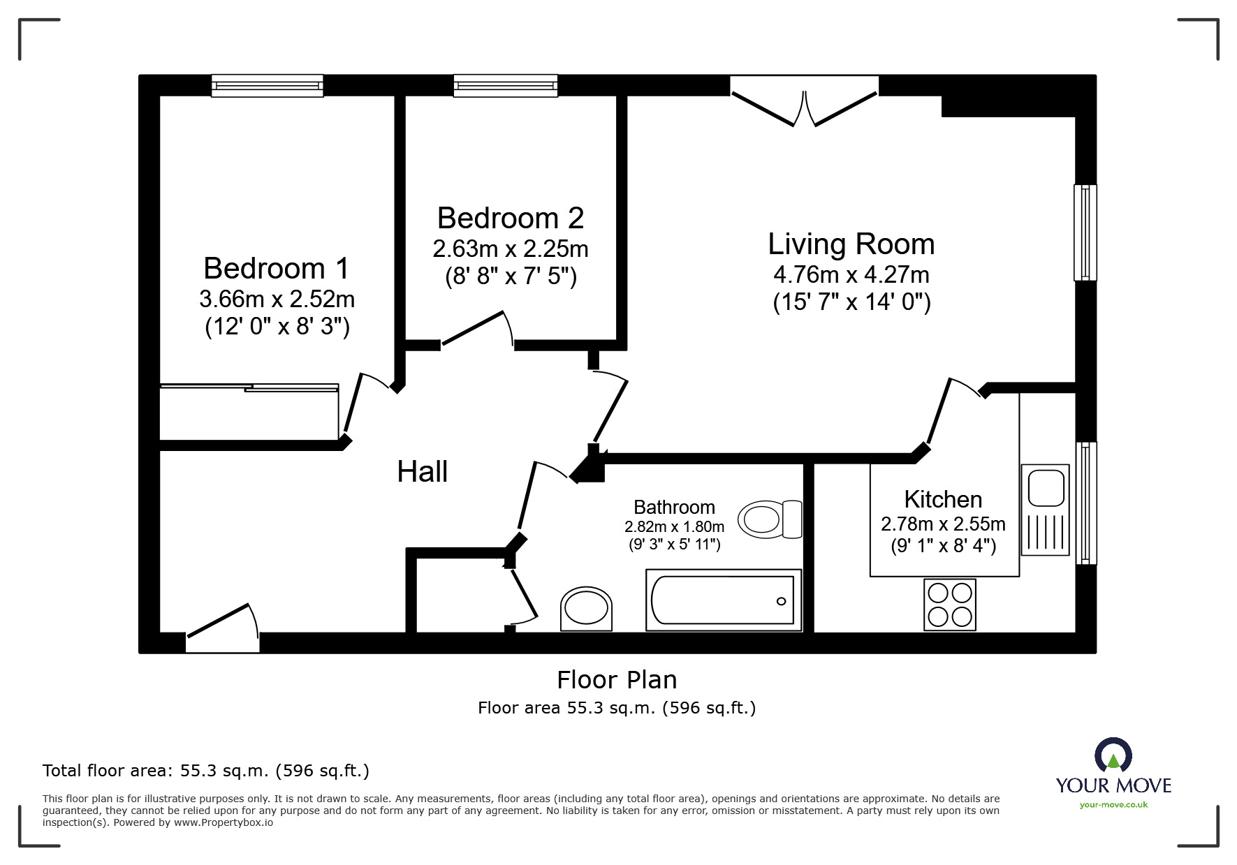 Floorplan of 2 bedroom Flat for sale, Heather Gardens, North Hykeham, Lincolnshire, LN6