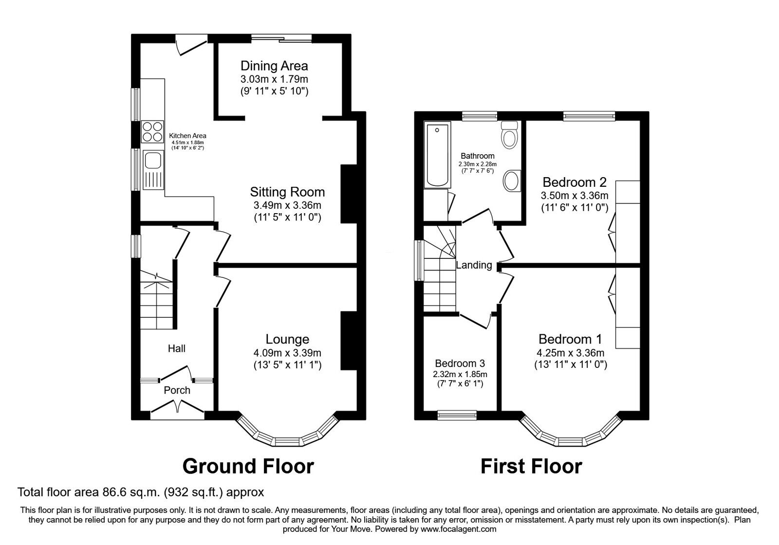 Floorplan of 3 bedroom Semi Detached House for sale, Western Crescent, Lincoln, Lincolnshire, LN6