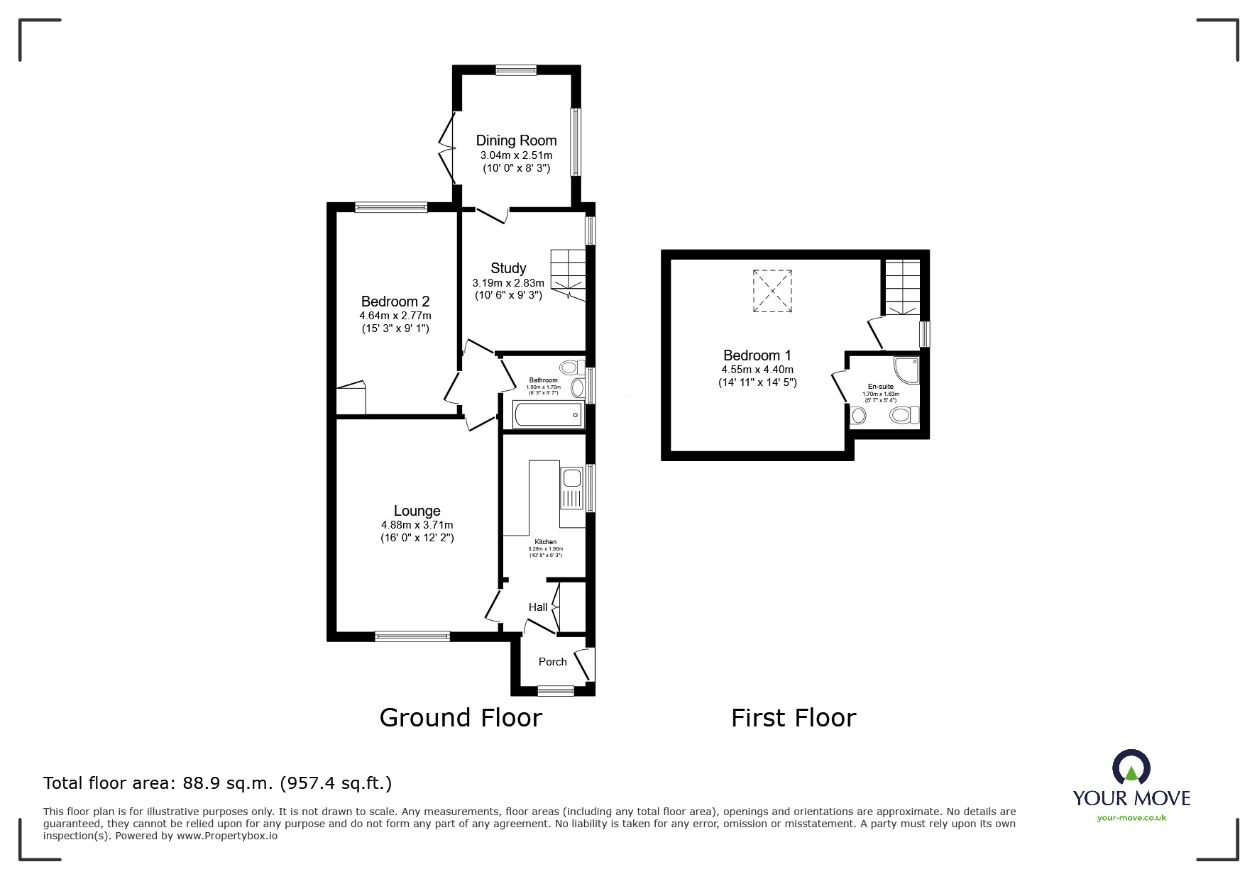 Floorplan of 2 bedroom Semi Detached Bungalow for sale, Broadway, North Hykeham, Lincolnshire, LN6