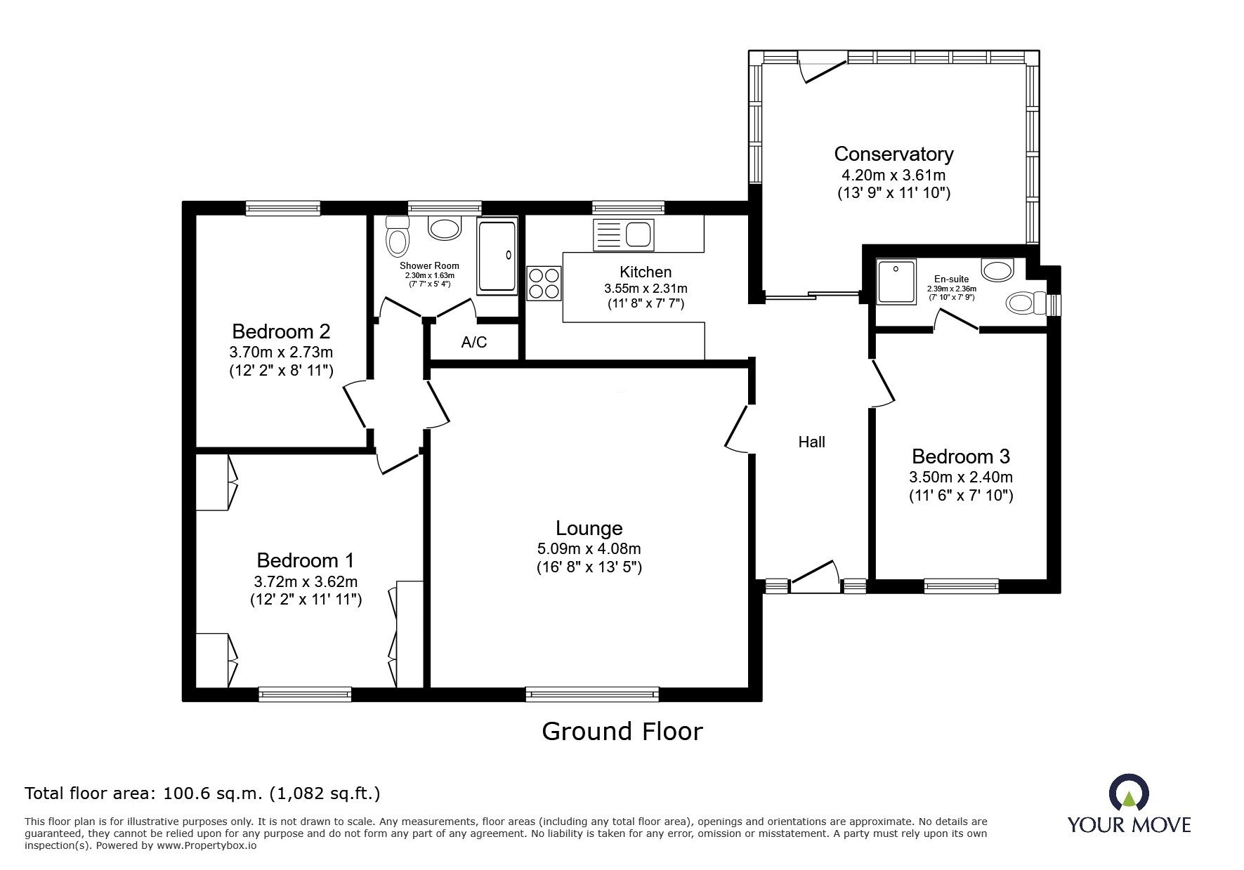 Floorplan of 3 bedroom Detached Bungalow for sale, Manor Road, Saxilby, Lincolnshire, LN1