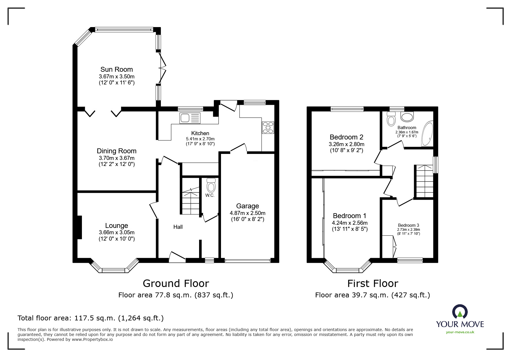 Floorplan of 3 bedroom Detached House for sale, Alder Close, North Hykeham, Lincolnshire, LN6