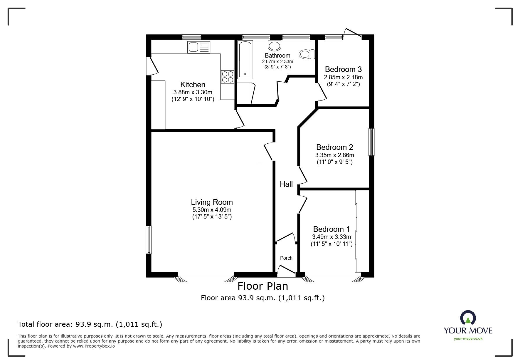 Floorplan of 3 bedroom Detached Bungalow for sale, Vulcan Crescent, North Hykeham, Lincolnshire, LN6