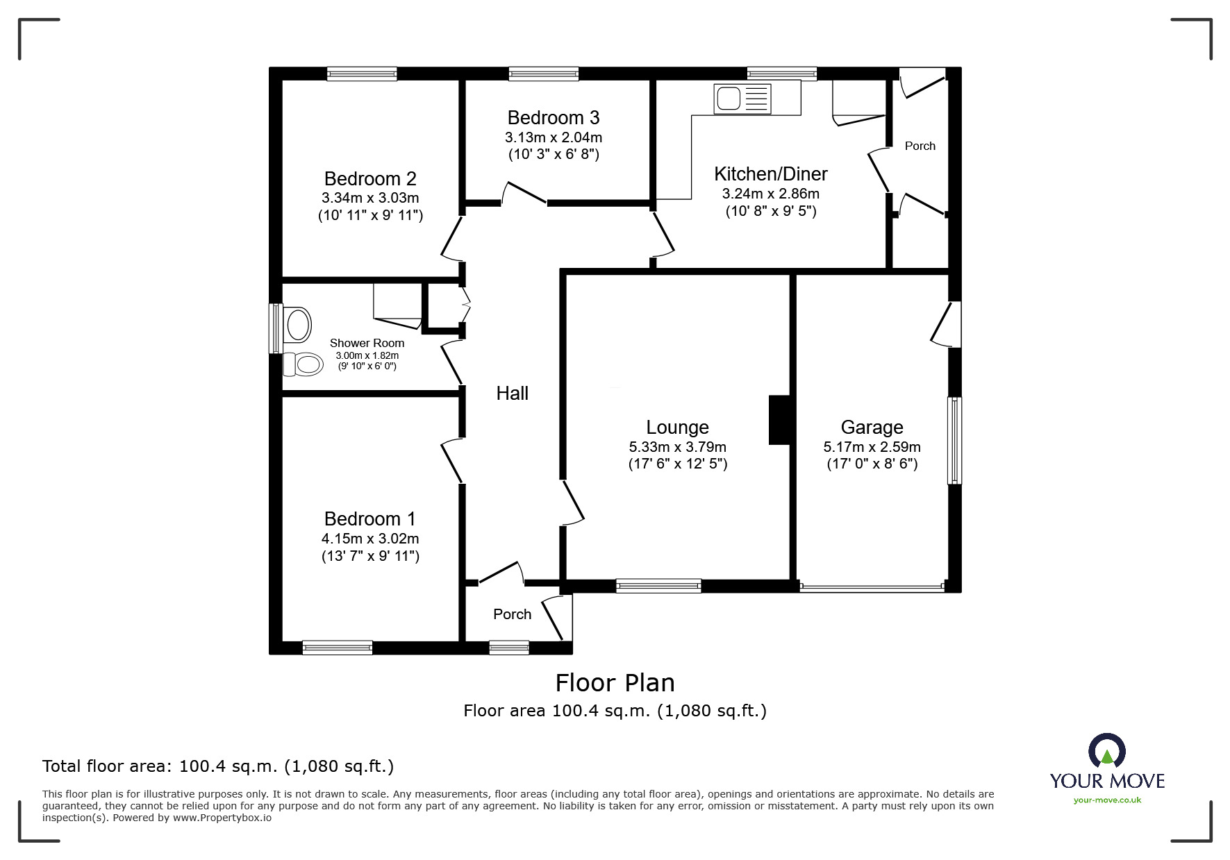 Floorplan of 3 bedroom Detached Bungalow for sale, Trevose Drive, North Hykeham, Lincolnshire, LN6