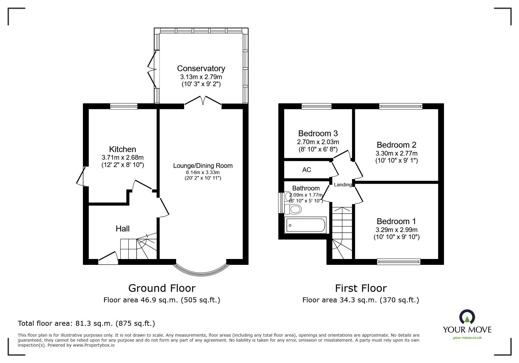 Floorplan of 3 bedroom Semi Detached House for sale, Redwood Drive, Waddington, Lincolnshire,, LN5